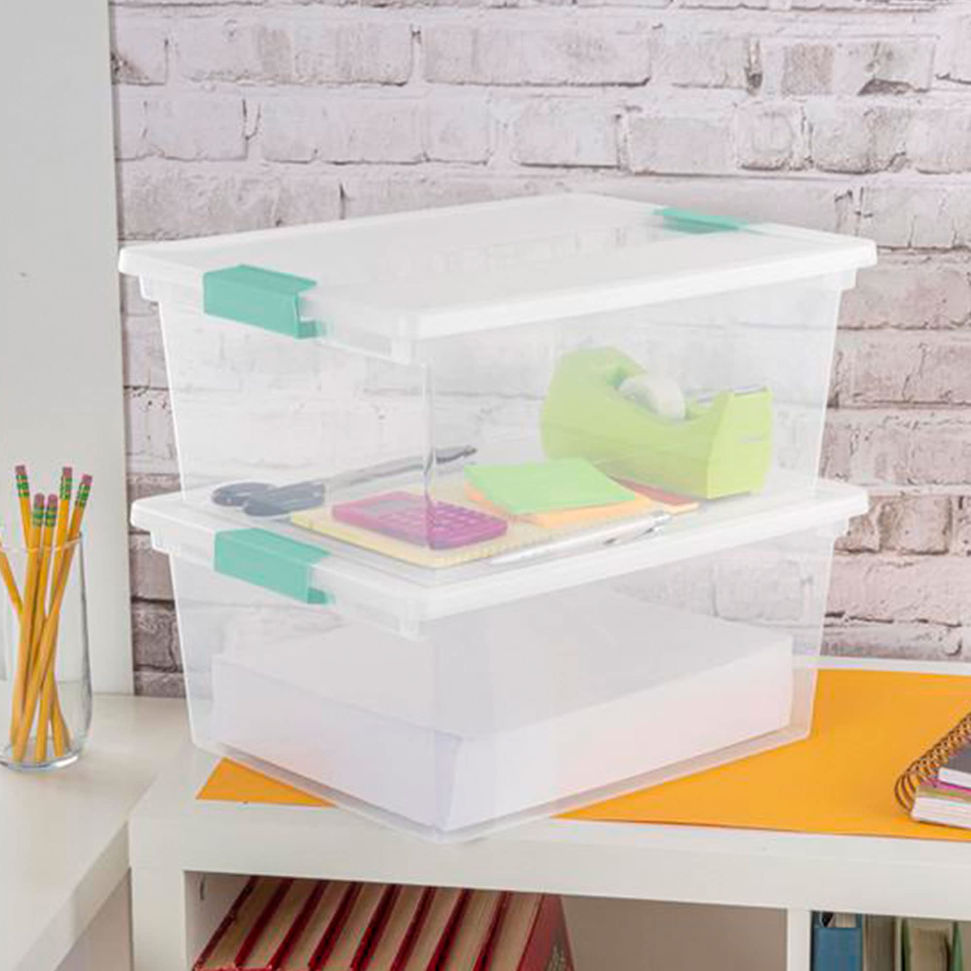sterilite-deep-clear-plastic-stackable-storage-container-bin-box-tote-with-clear image 3
