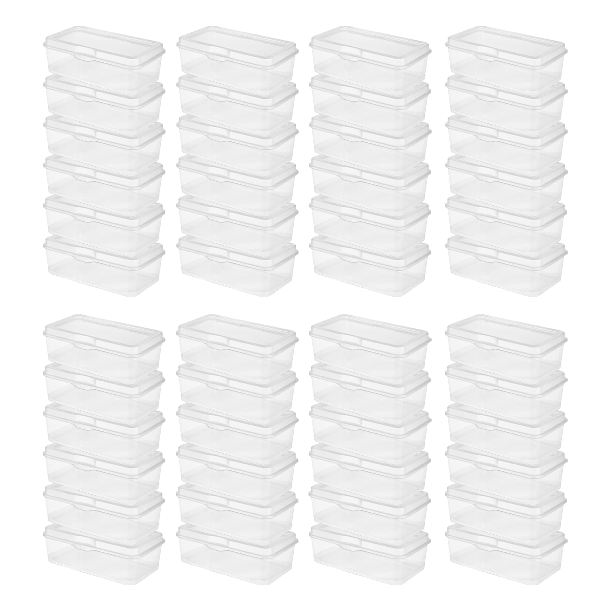 sterilite-clear-fliptop-plastic-stacking-storage-container-tote-with-latching-li image 1