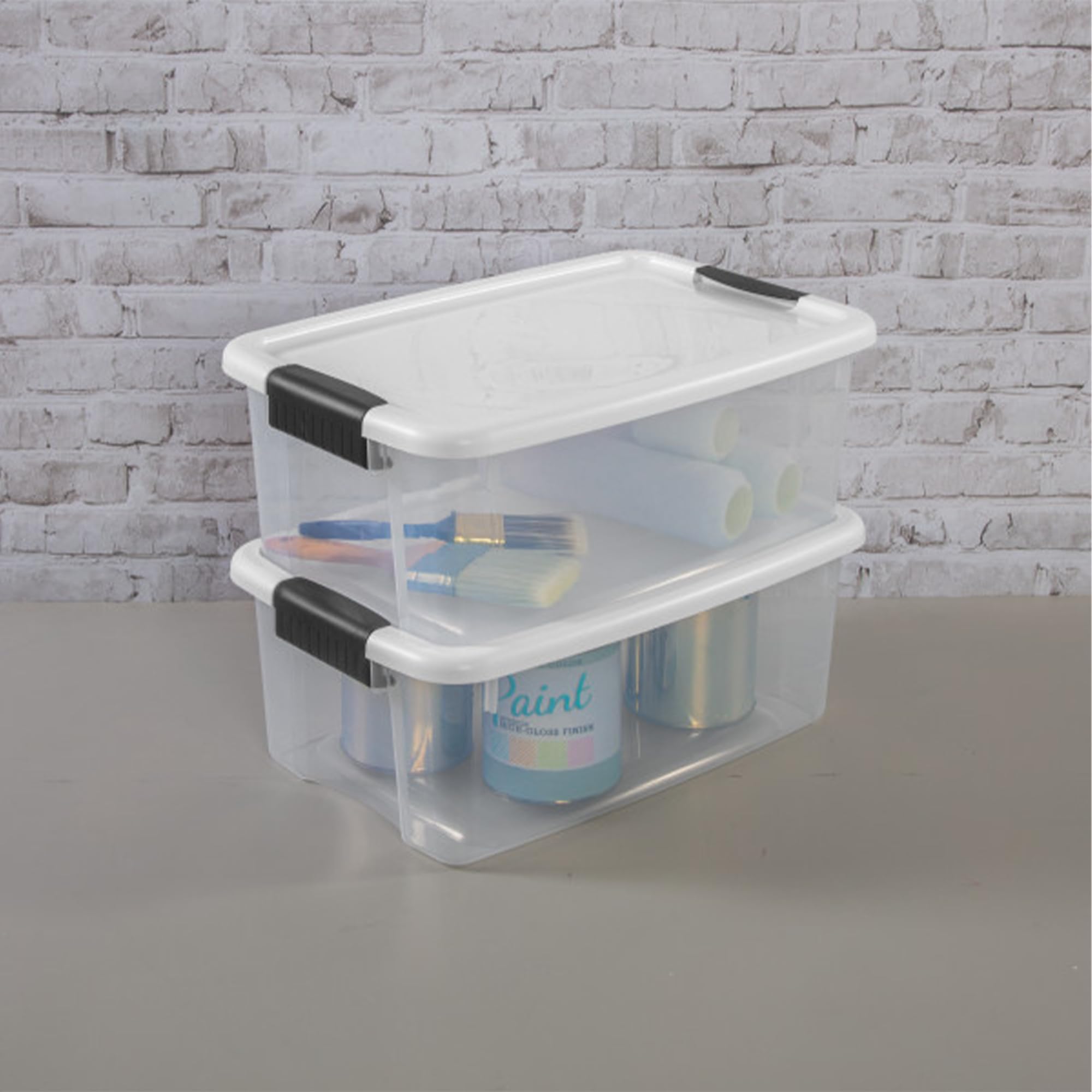 sterilite-12-pack-ultra-latching-box-clear-plastic-storage-bins-with-lids-18-qua image 6