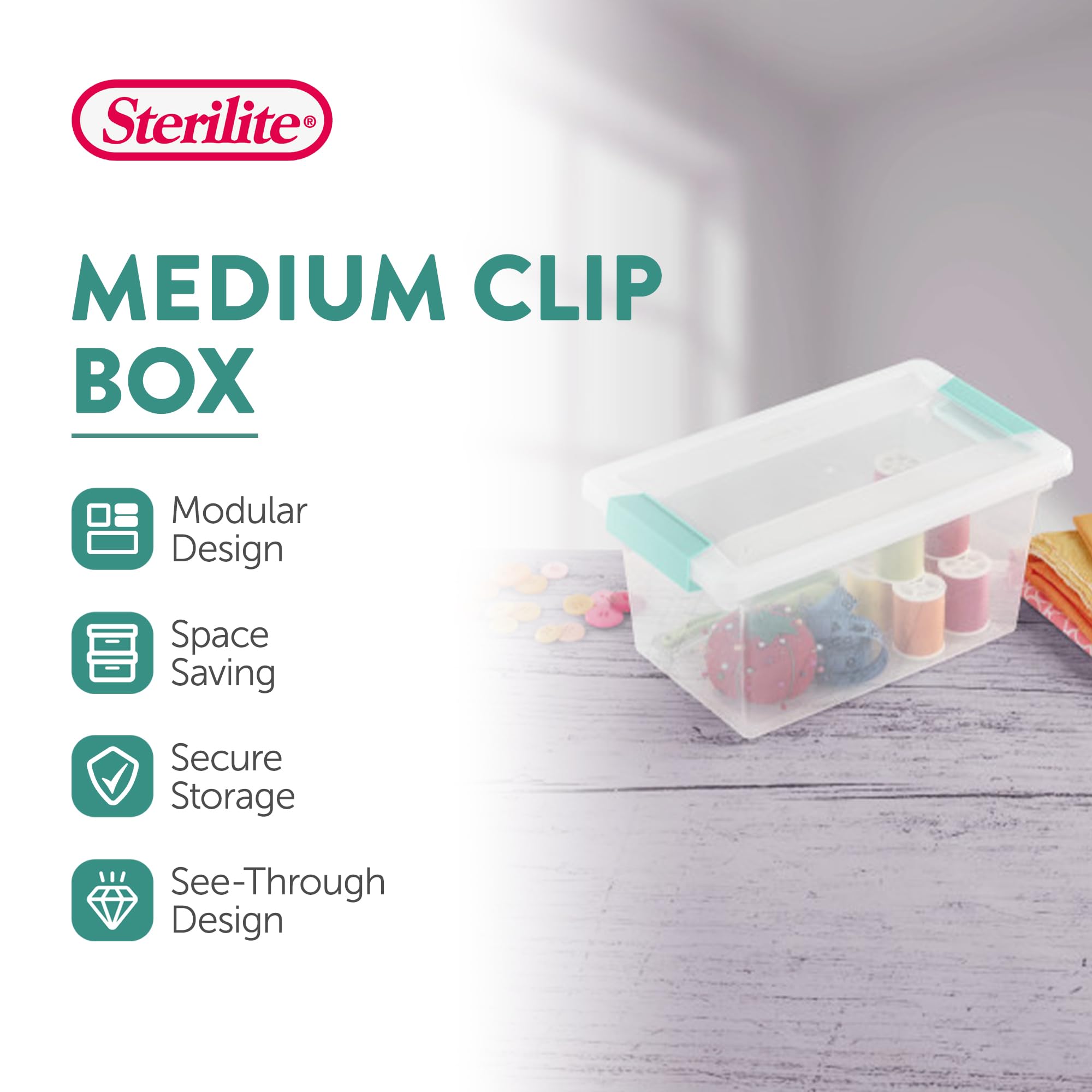 sterilite-medium-clip-storage-box-container-with-latching-lid-24-pack-for-home-o image 2