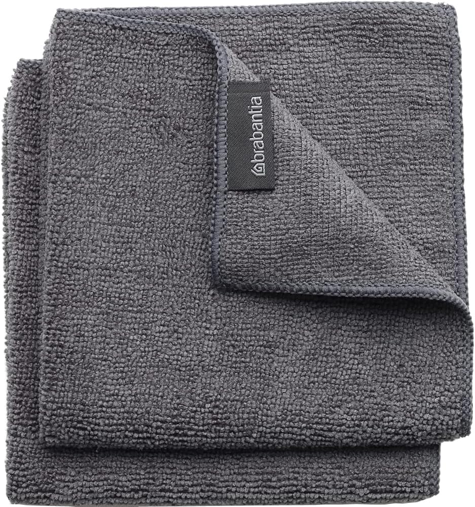 brabantia-2-pack-microfiber-cleaning-dish-cloths-dark-gray-12x12-inches image 1