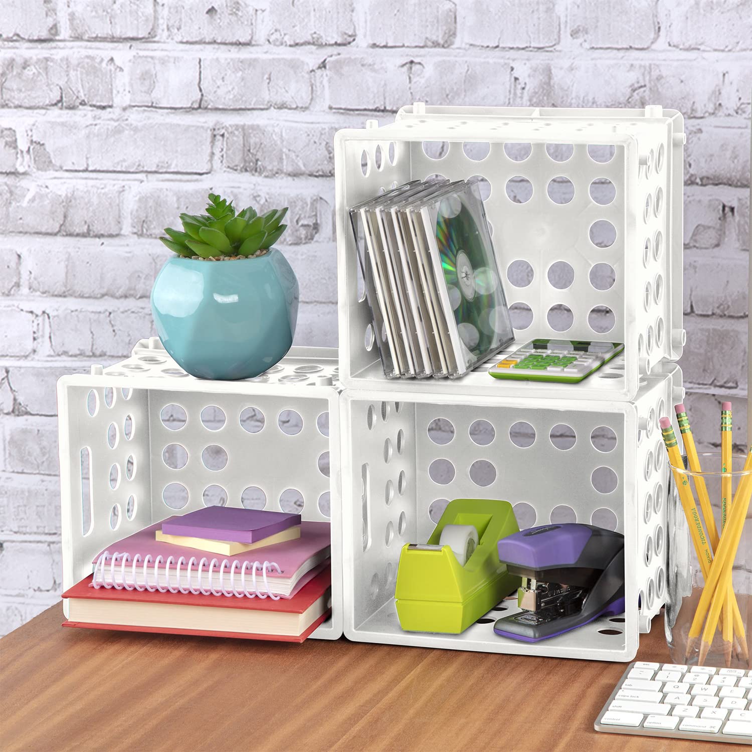 sterilite-stackable-mini-storage-crate-with-handles-white-24-pack image 6