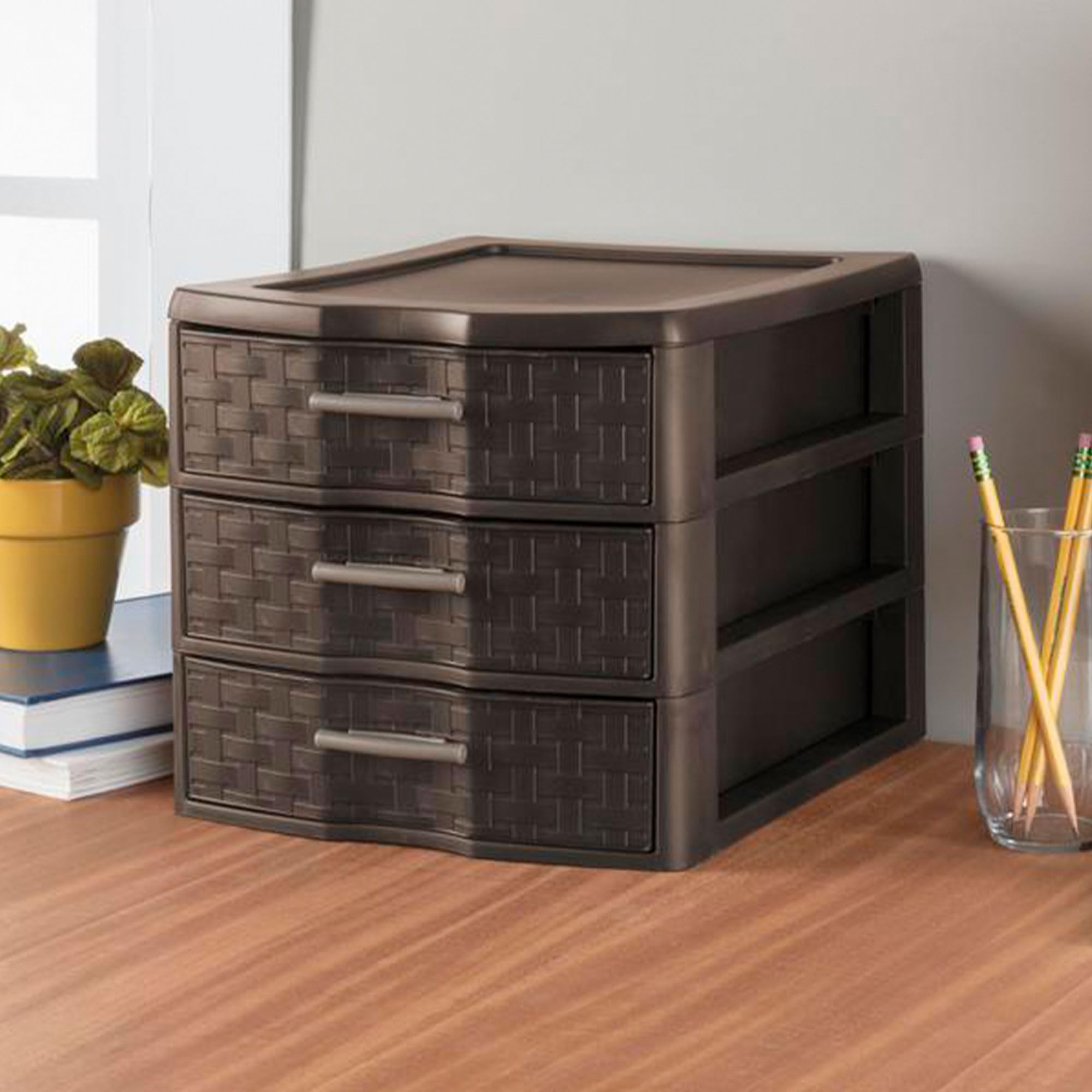 sterilite-medium-weave-craft-office-supplies-3-drawer-storage-organizer-4-pack image 8