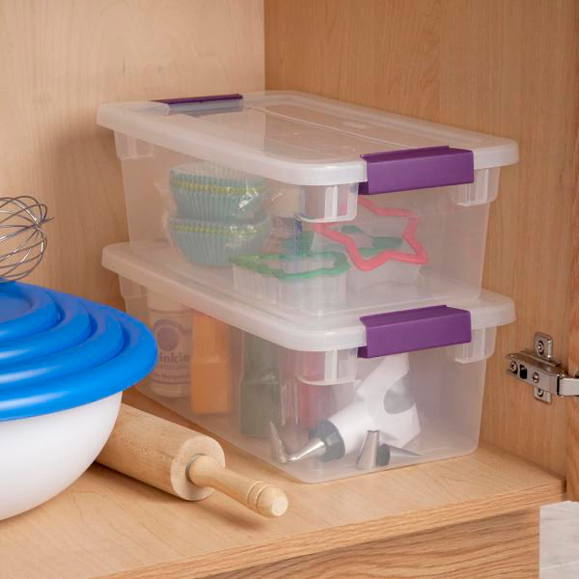 sterilite-6-quart-clearview-multipurpose-stacking-storage-container-tote-with-se image 8