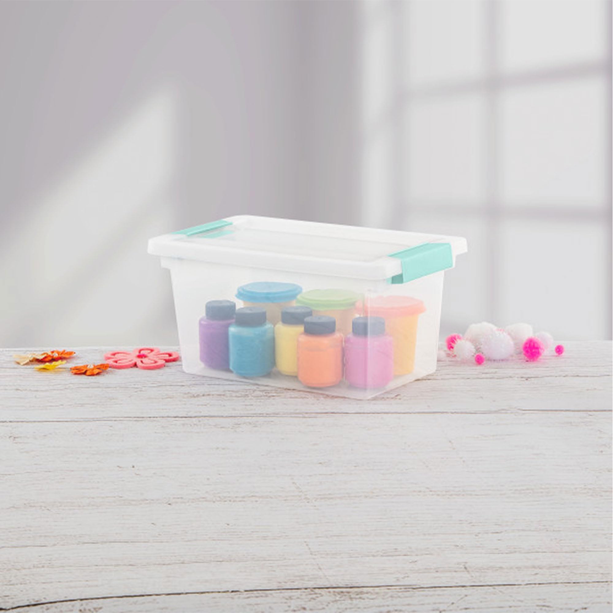 sterilite-8-pack-clip-box-stackable-clear-plastic-storage-bins-with-latching-lid image 8