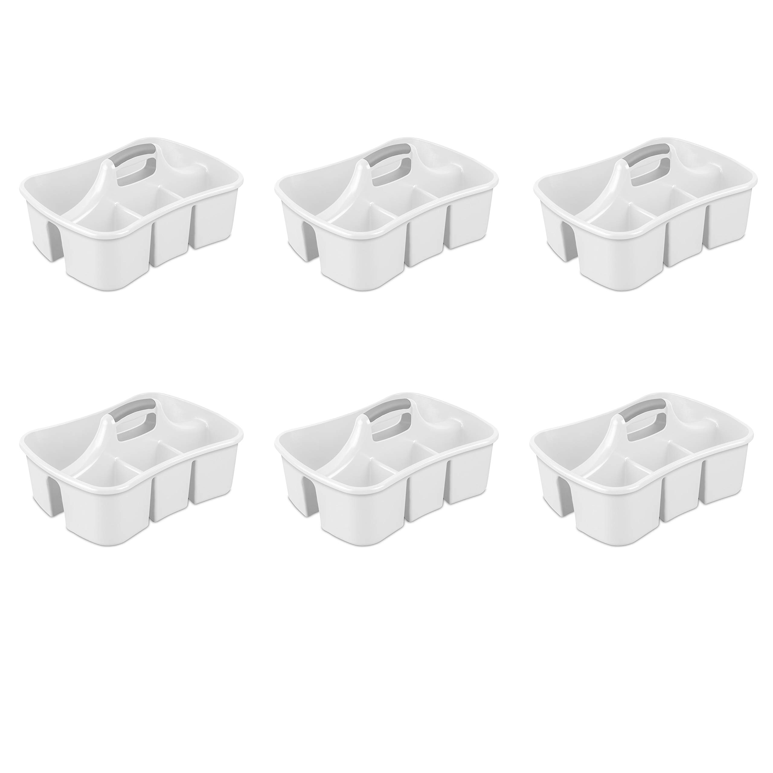 sterilite-divided-ultra-caddy-6-pack-plastic-storage-tote-for-under-sink-bathroo image 1