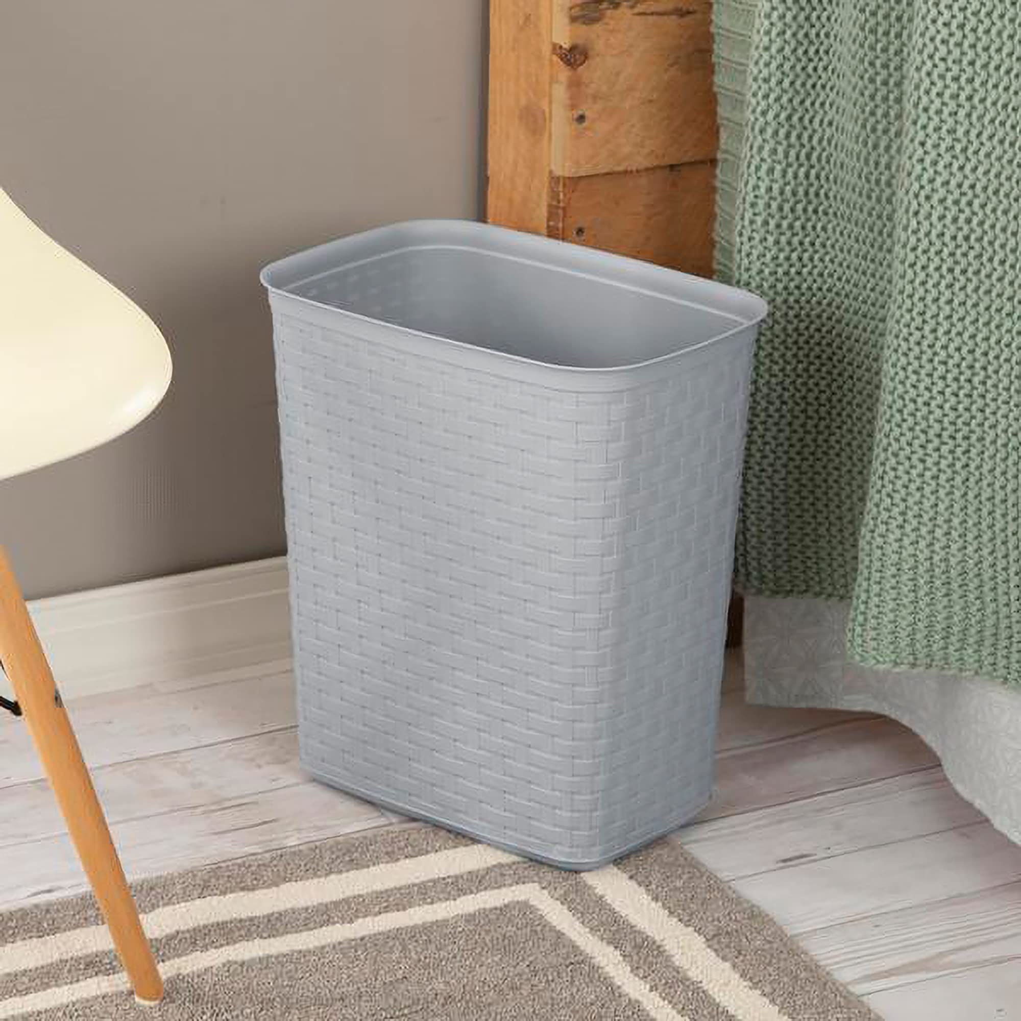 sterilite-weave-5-8-gallon-plastic-wastebasket-with-cement-gray-finish-24-pack image 7