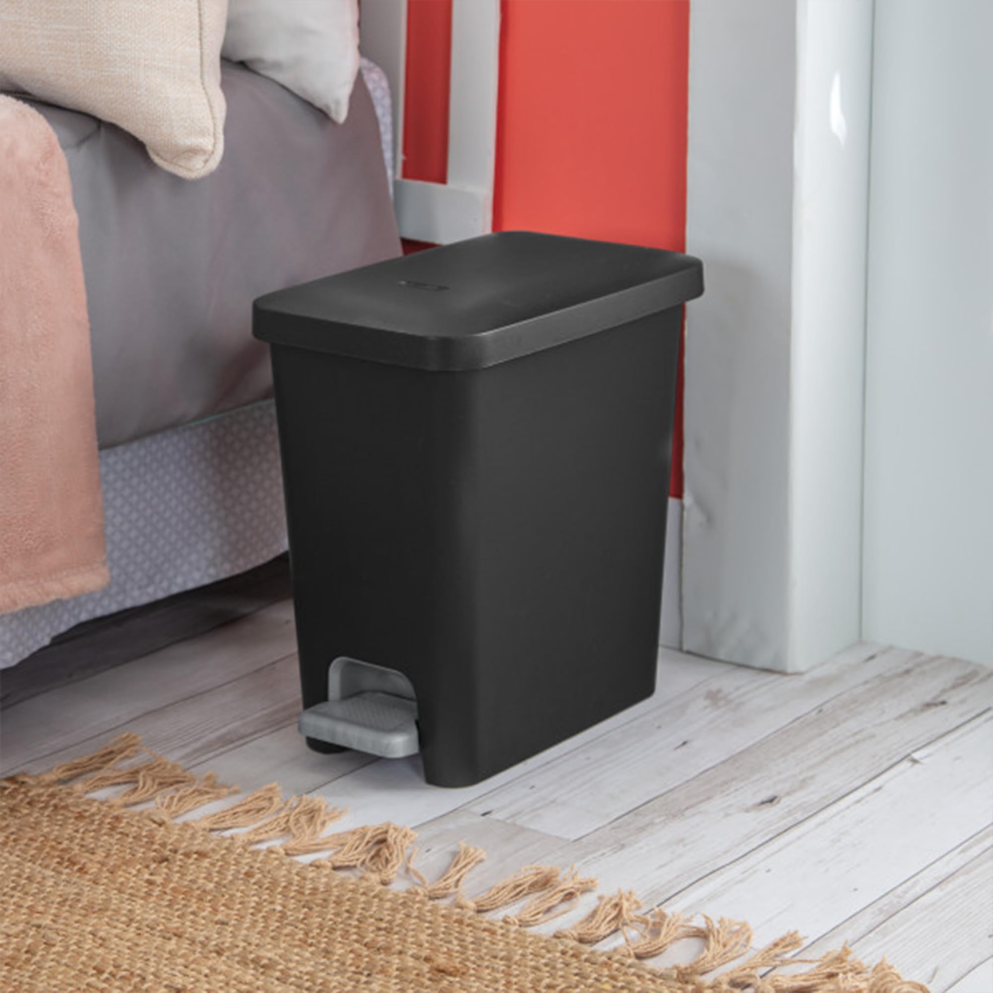 sterilite-2-7-gallon-rectangular-stepon-wastebasket-with-lid-2-pack-small-plasti image 5