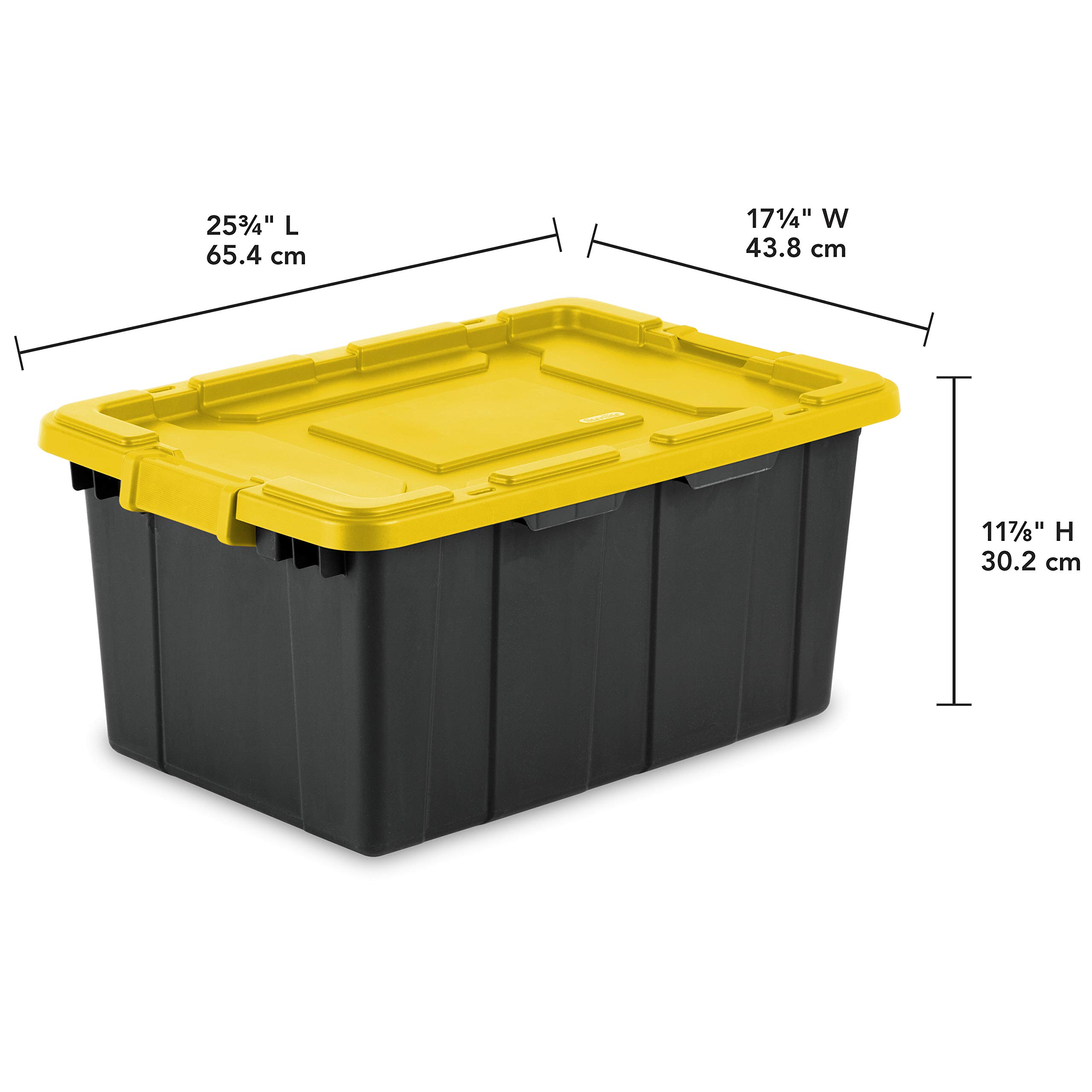sterilite-15-gallon-industrial-tote-yellow-lily-6-pack-durable-plastic-storage-c image 2