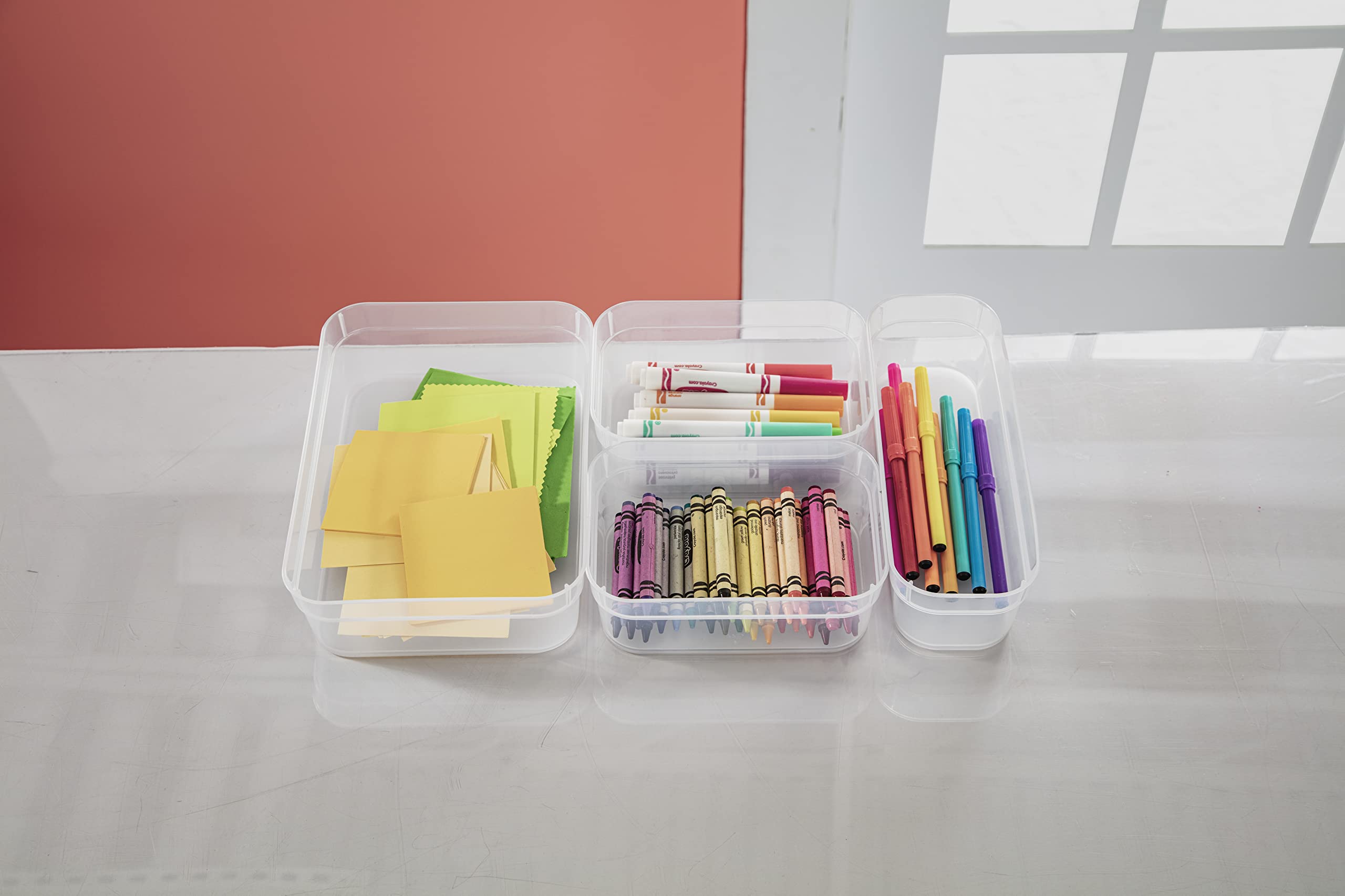 sterilite-medium-storage-trays-3-pack-clear-modular-drawer-organizers-for-kitche image 6