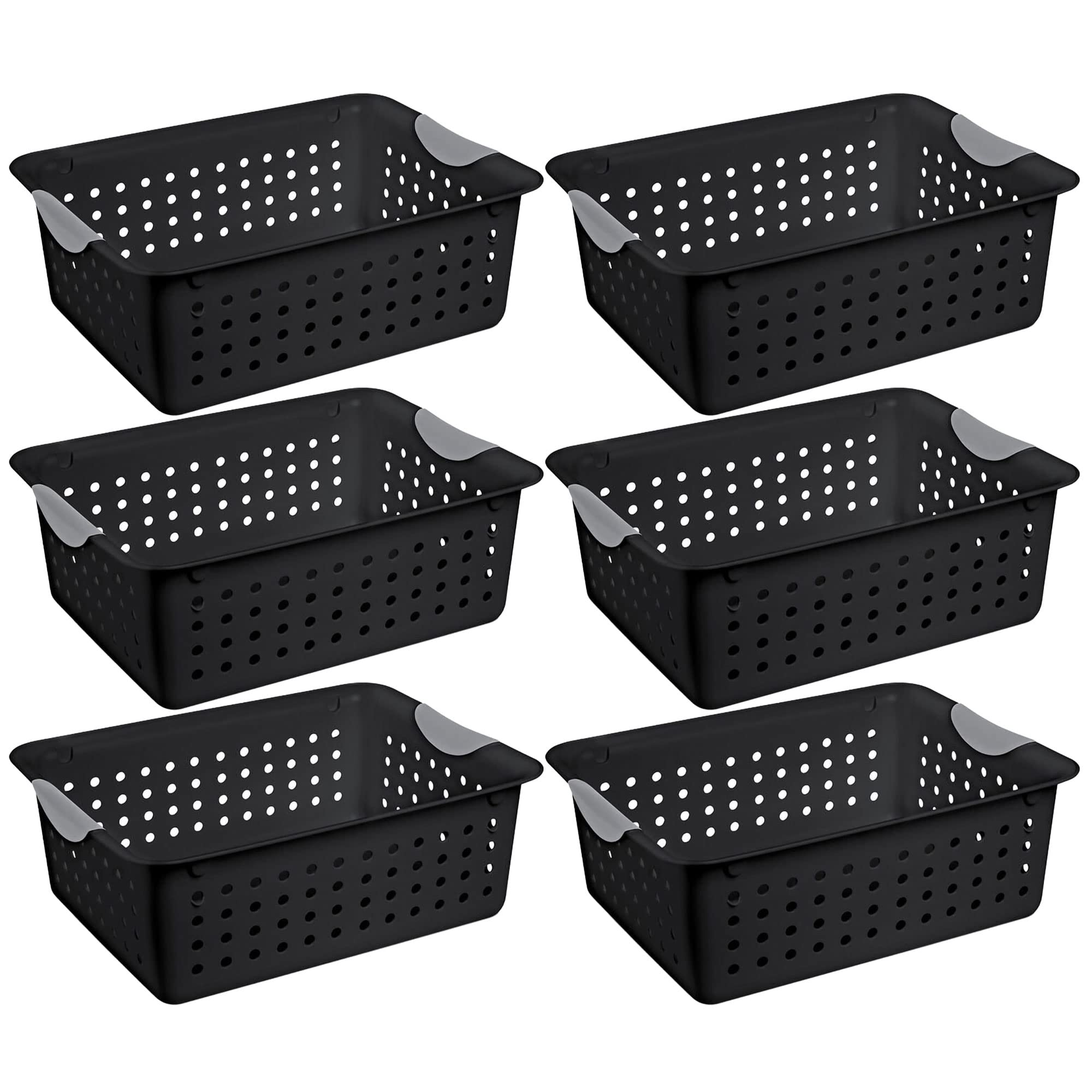 sterilite-medium-ultra-basket-black-6-pack image 1