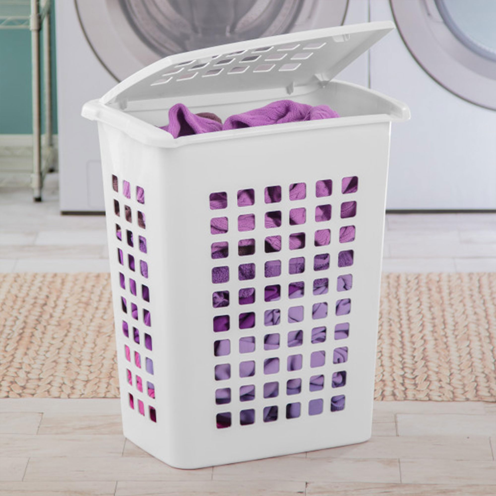 sterilite-4-pack-lifttop-laundry-hamper-tall-rectangular-plastic-basket-with-lid image 4