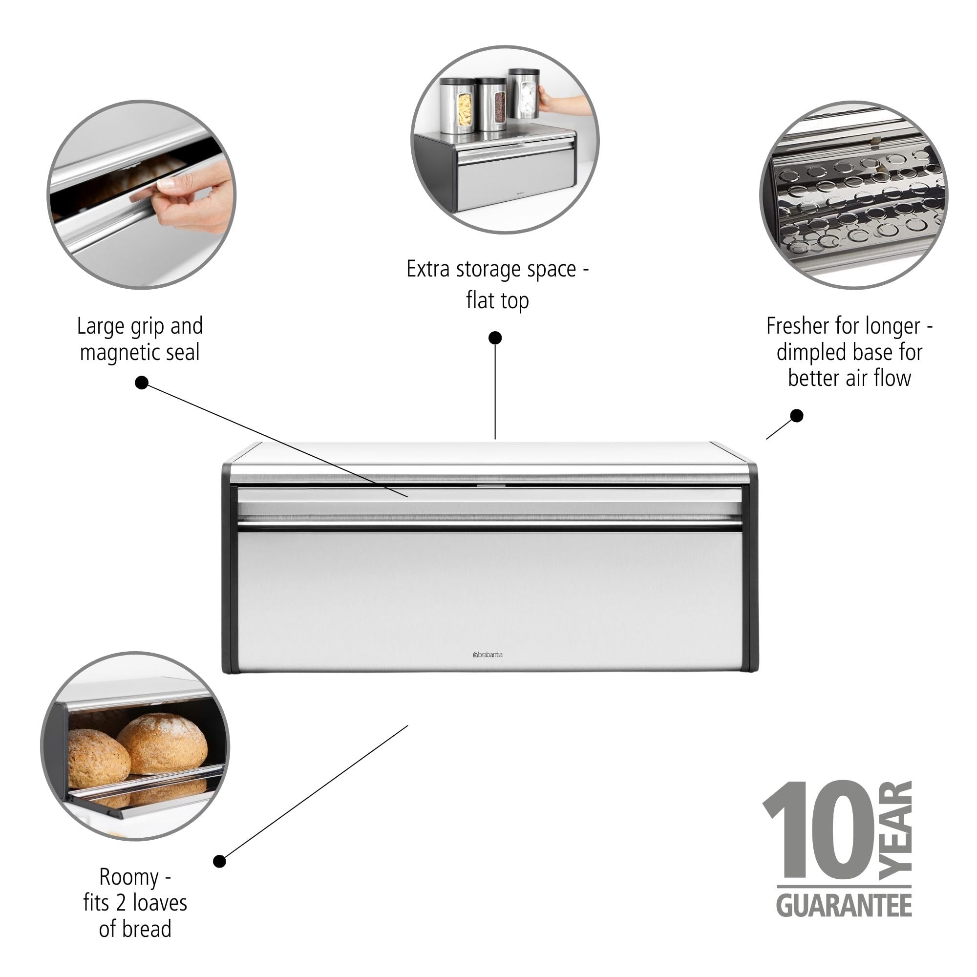brabantia-rectangular-fall-front-bread-box-matt-steel-large-capacity-with-magnet image 3