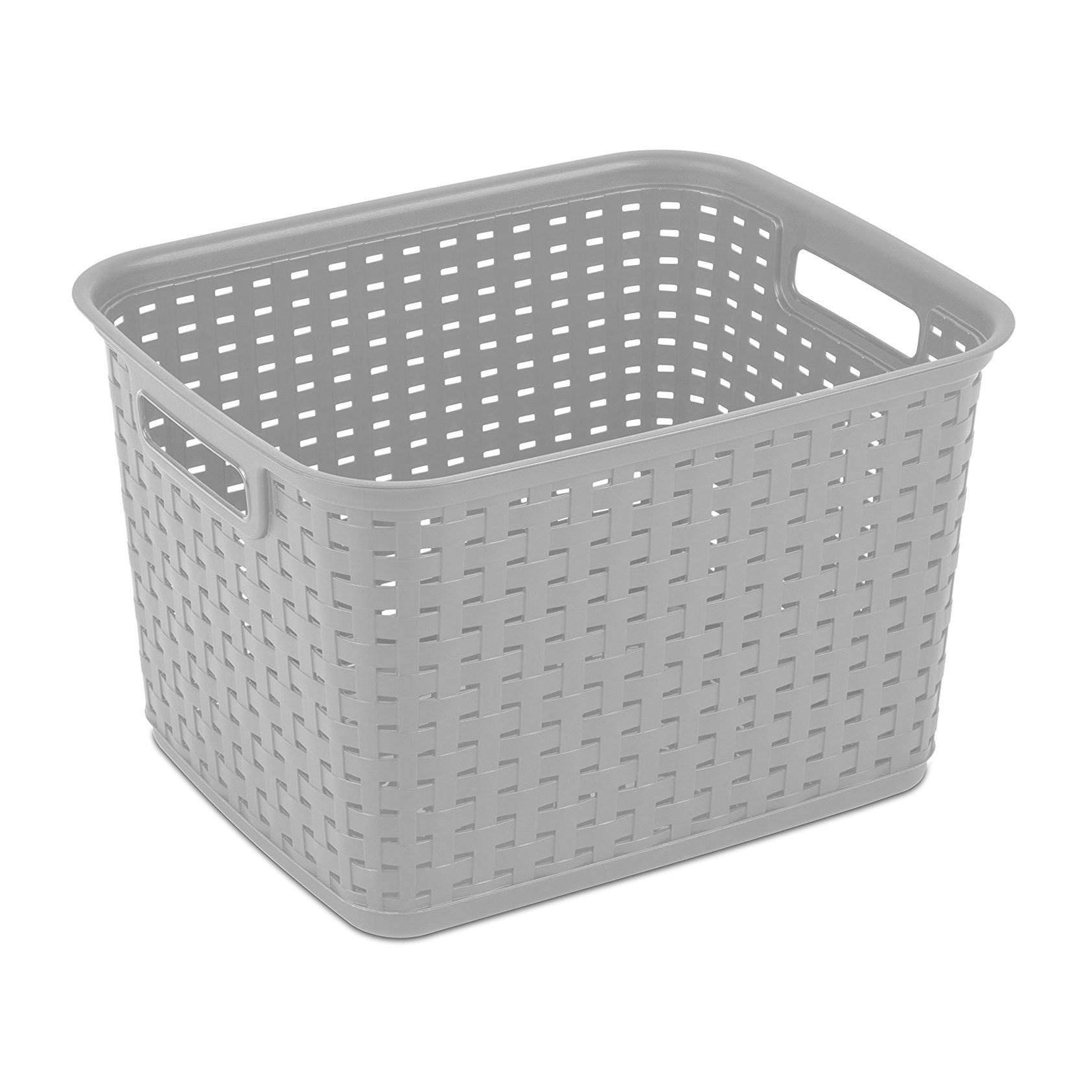 sterilite-6-pack-tall-weave-basket-cement-gray-woven-plastic-storage-baskets-wit image 4