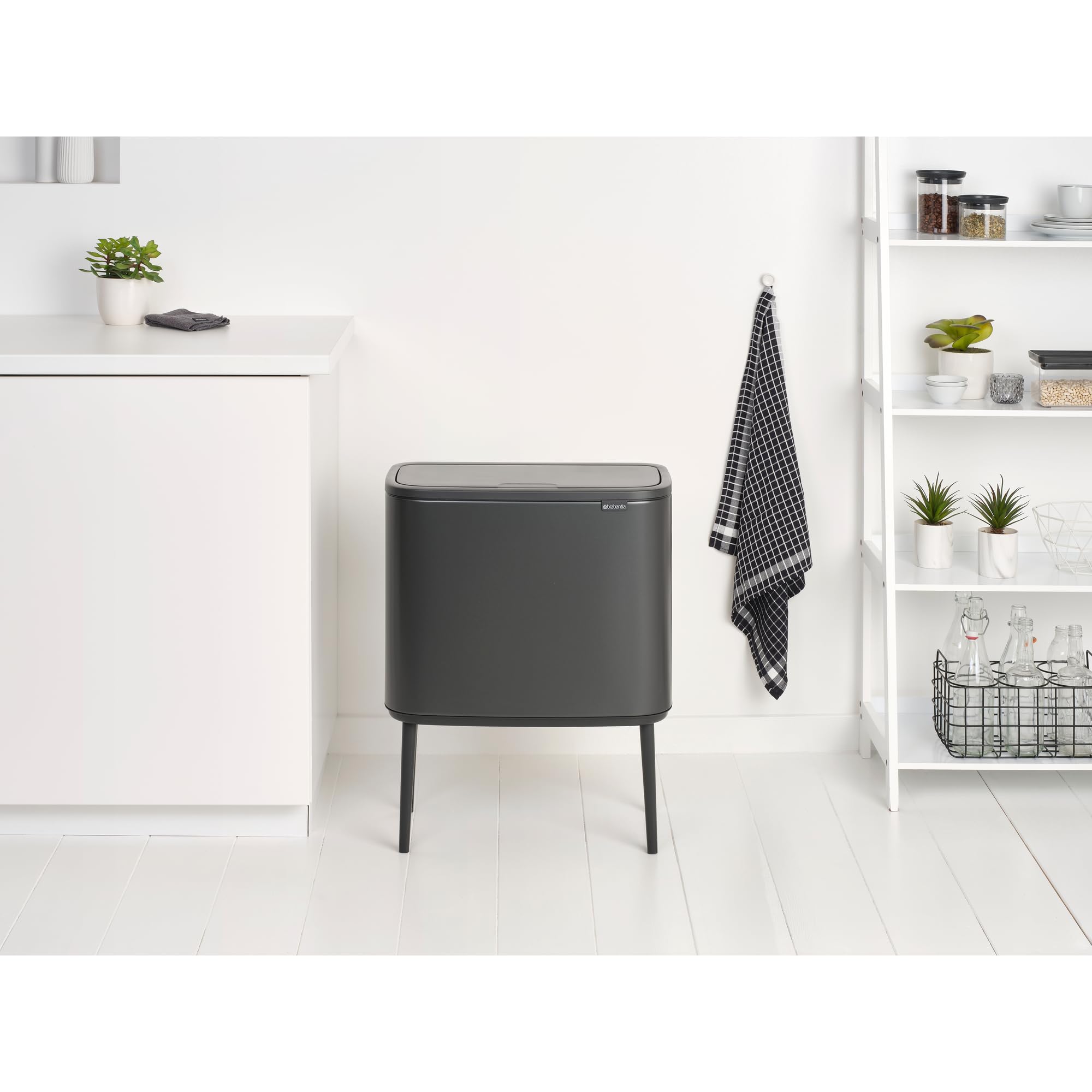 brabantia-bo-touch-top-kitchen-trash-can-with-dual-compartments-raised-legs-conf image 7