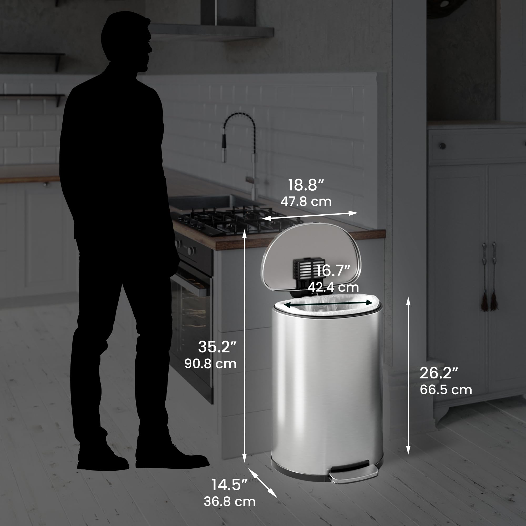 itouchless-13-2-gallon-step-trash-can-with-odor-control-stainless-steel-semi-rou image 6