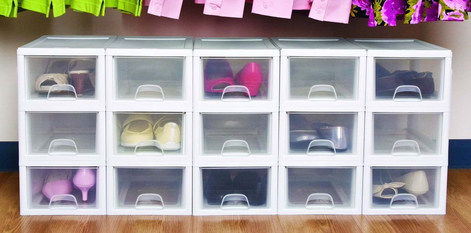 sterilite-6-quart-stacking-drawer-white-frame-clear-drawer-6-pack image 6