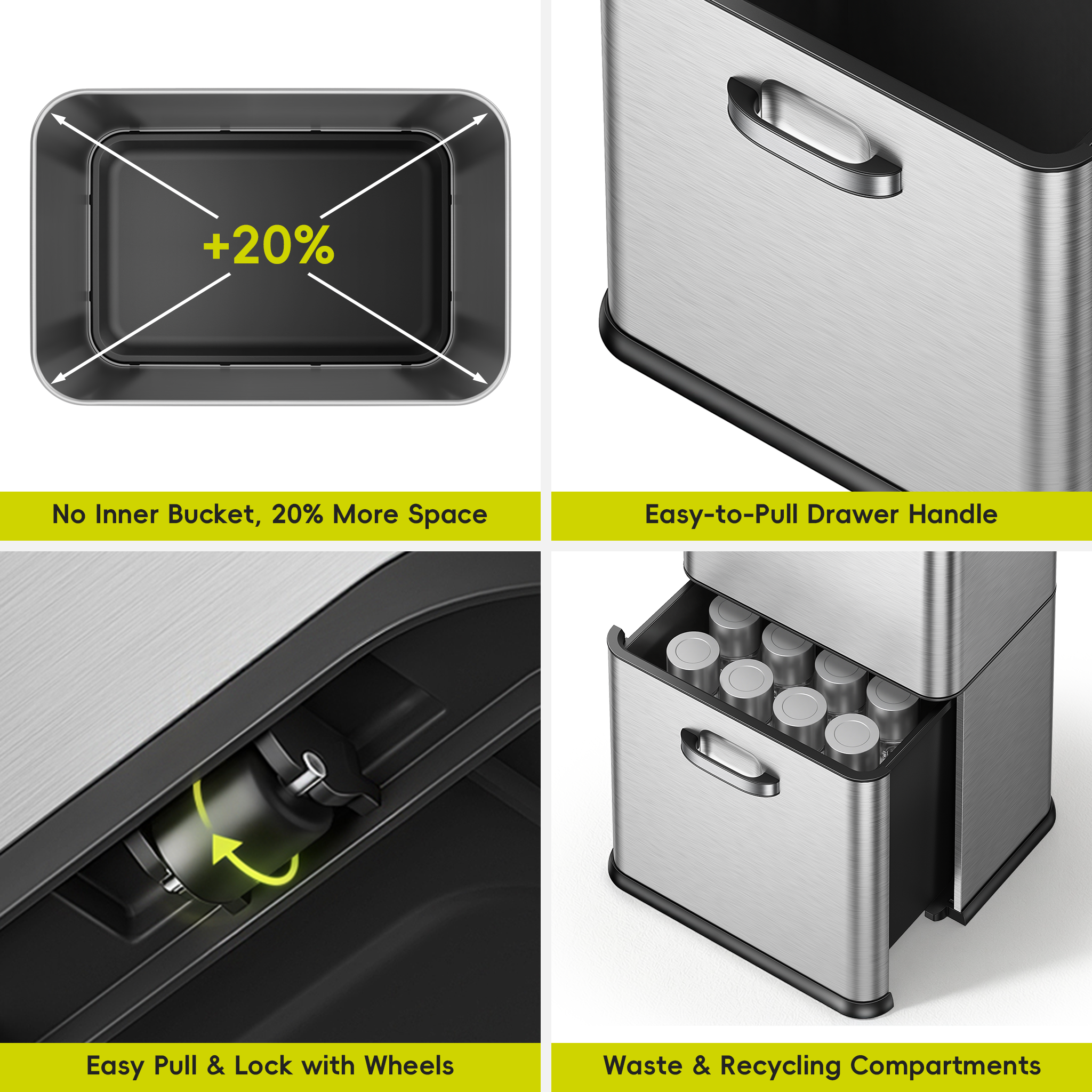 eko-vintage-dual-compartment-32l-18l-stainless-steel-motion-sensor-trash-can image 7