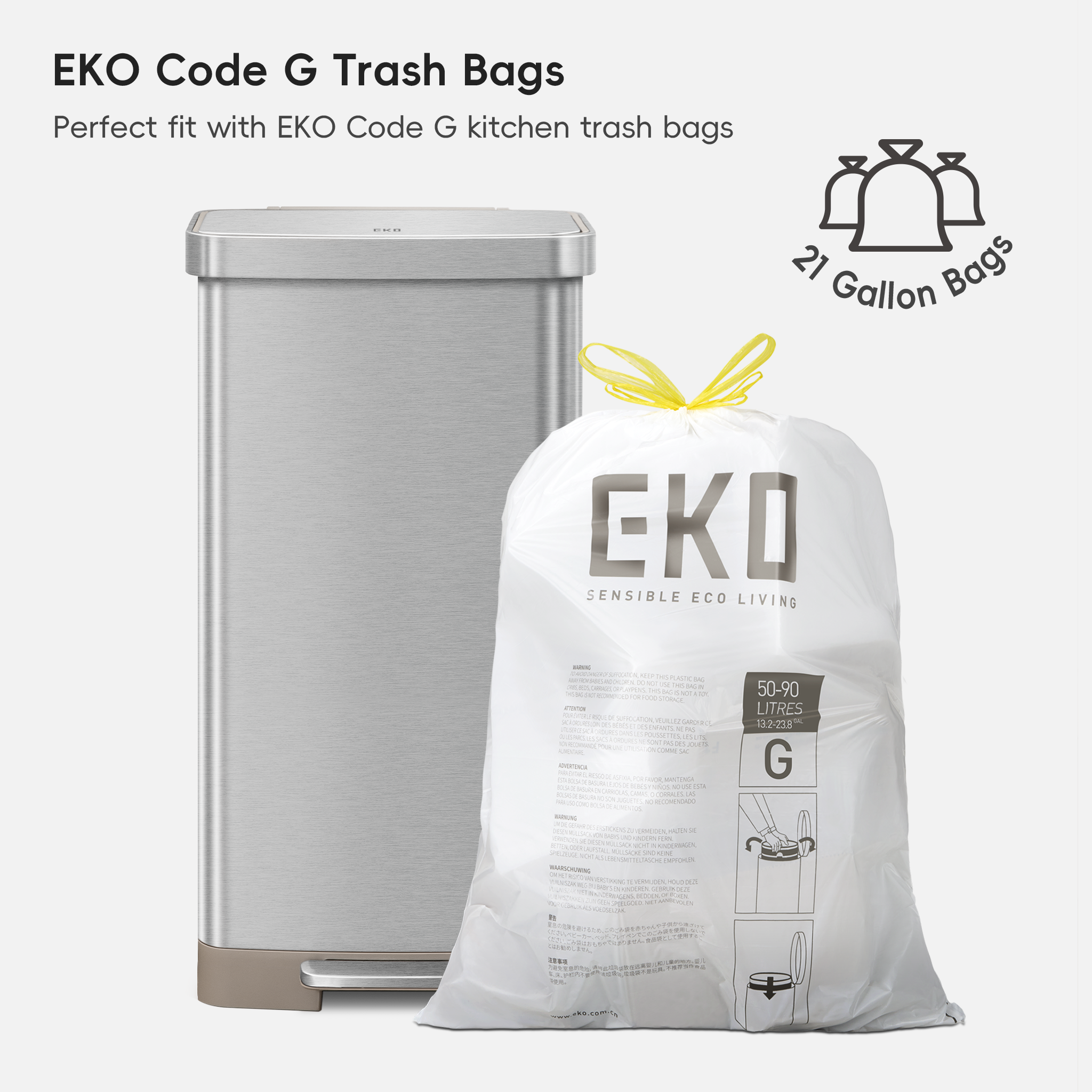 eko-hudson-75-liter-20-gallon-step-trash-can-with-bag-compartment-stainless-stee image 7