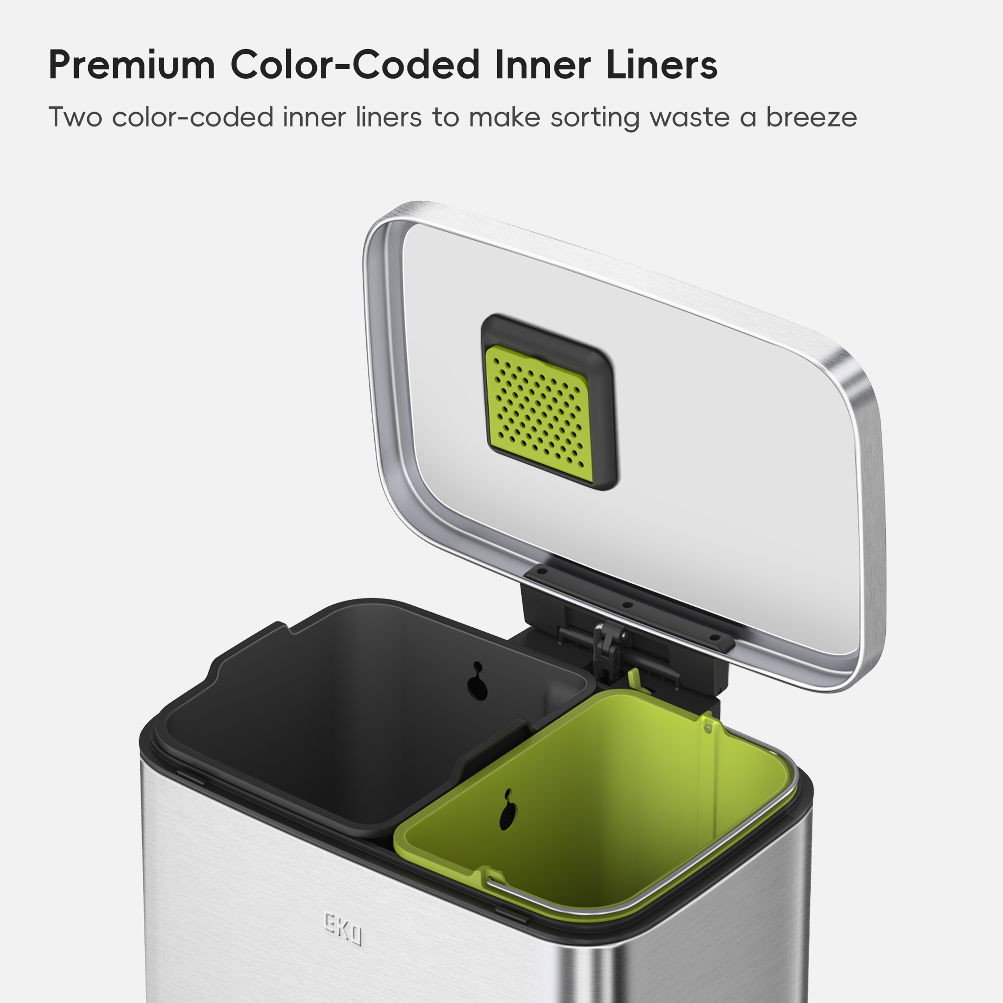 eko-madison-25l-20l-dual-compartment-step-trash-can-brushed-stainless image 3