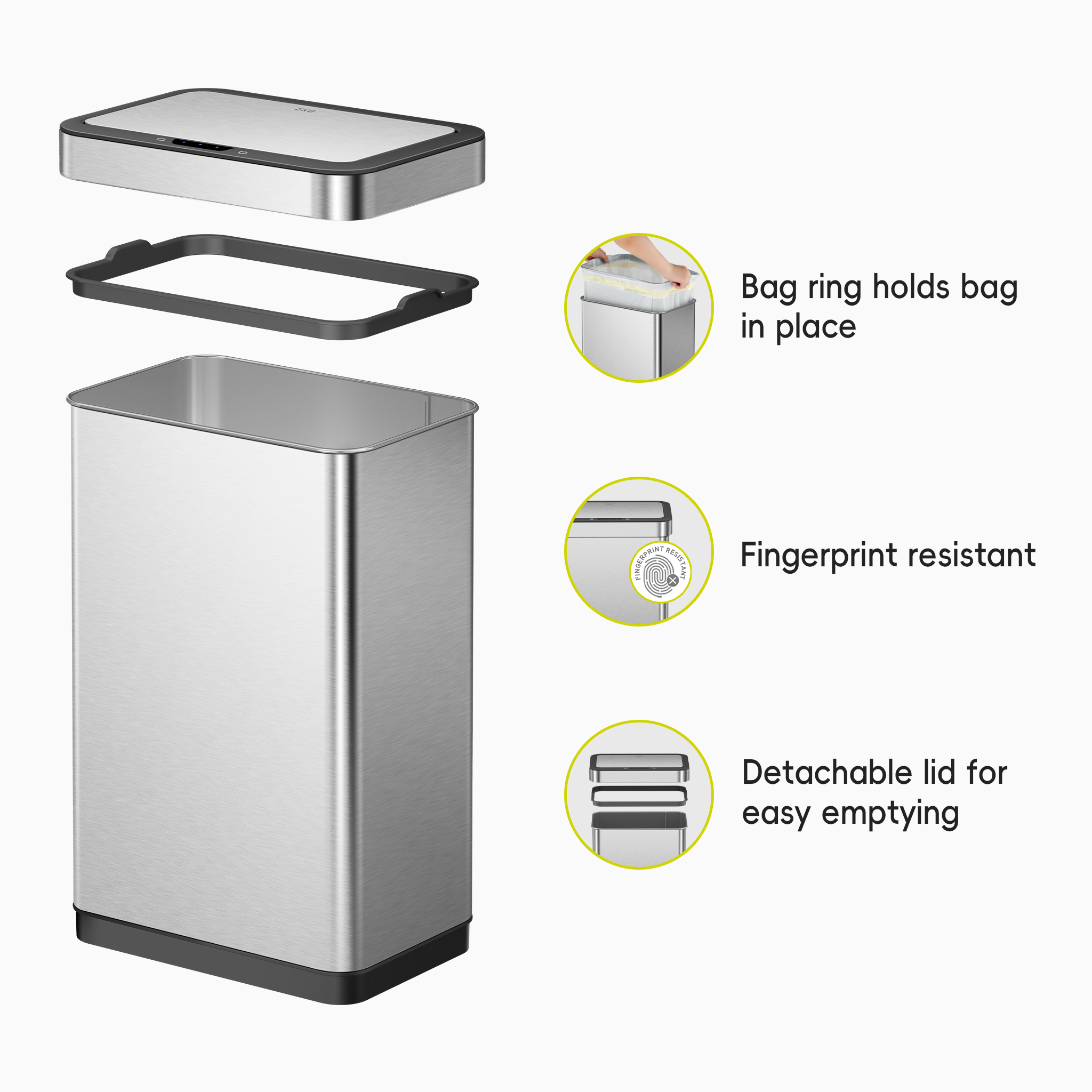 eko-econova-50-liter-13-gallon-motion-sensor-trash-can-stainless-steel image 5