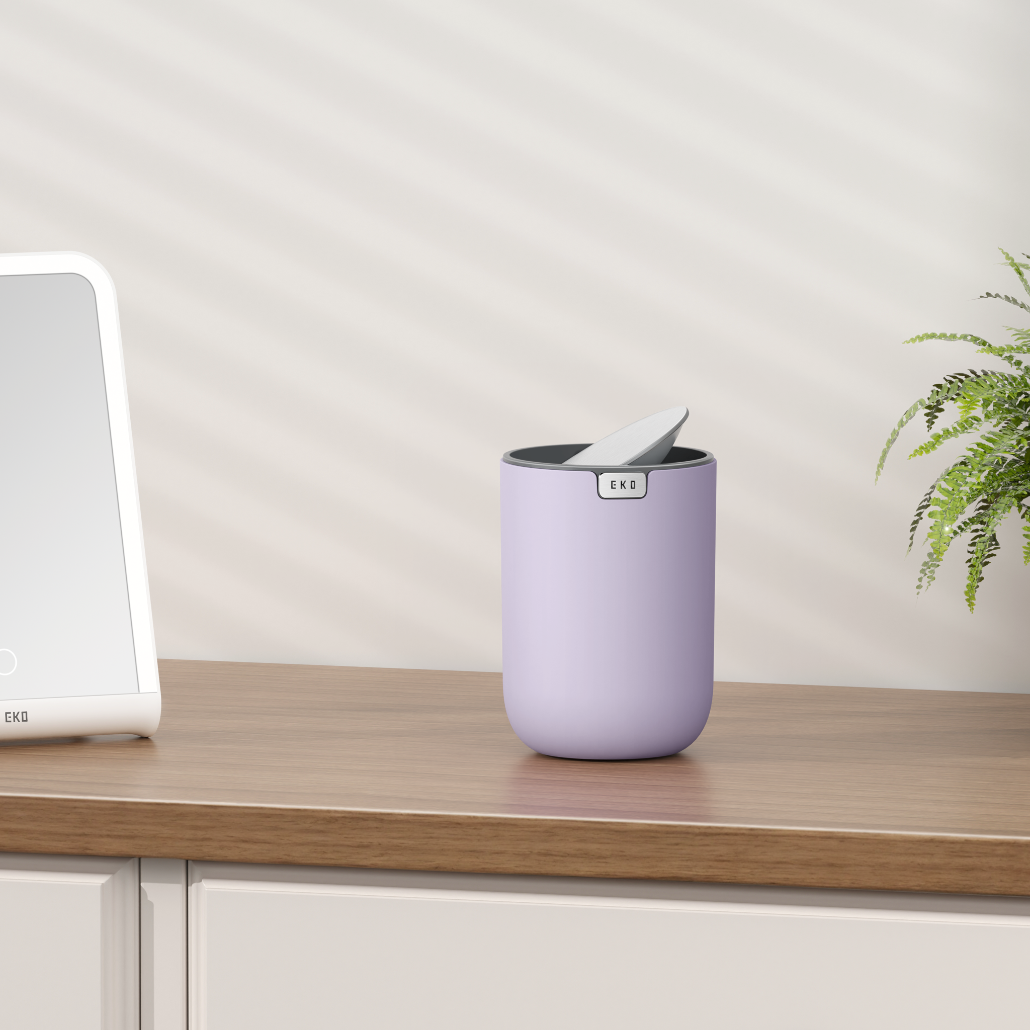 eko-fandy-table-bin-with-swing-top-lid-lavender-1-5l-0-4-gal image 2