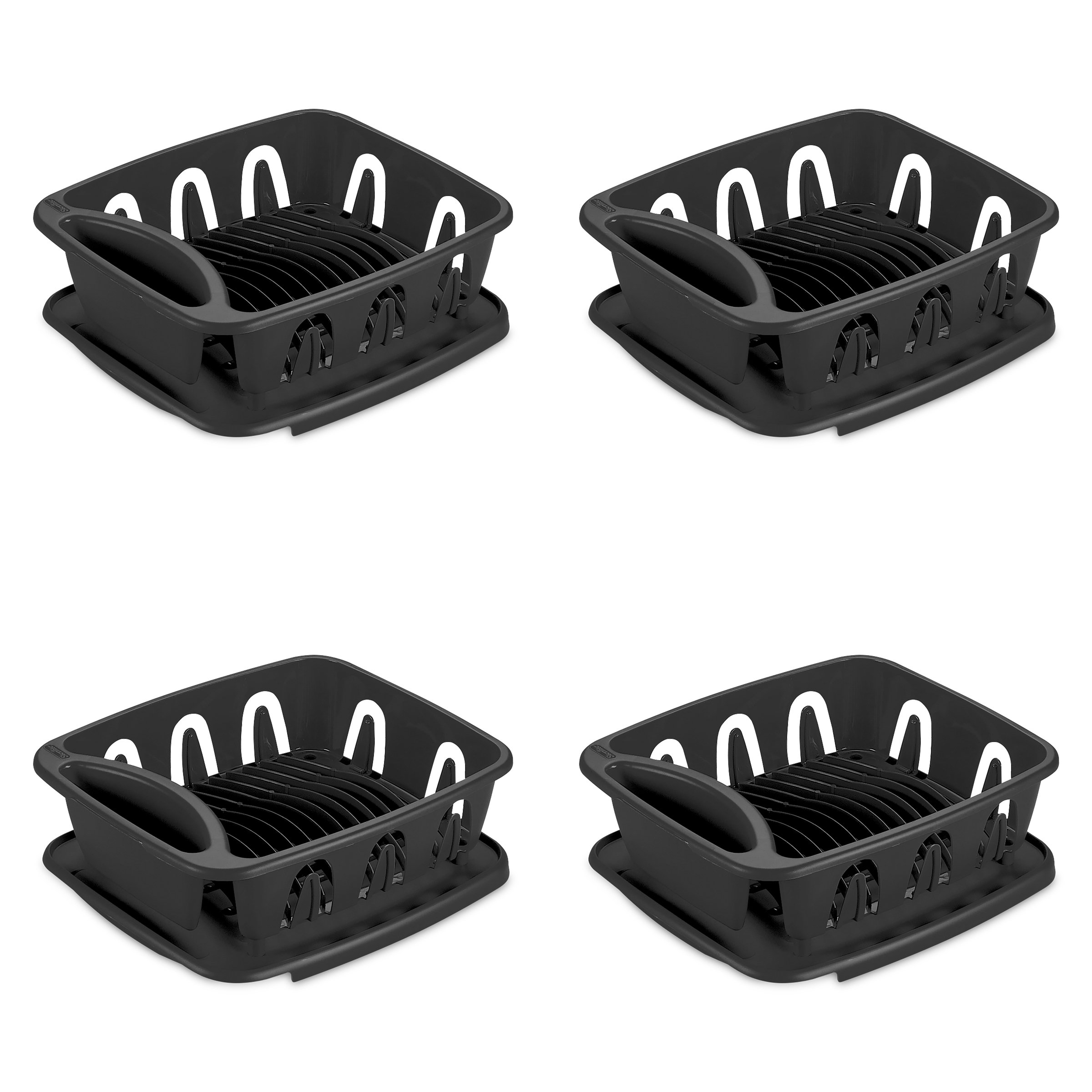 sterilite-2-piece-sink-set-with-drainboard-6-pack-red-dish-drainer-and-drying-bo image 6
