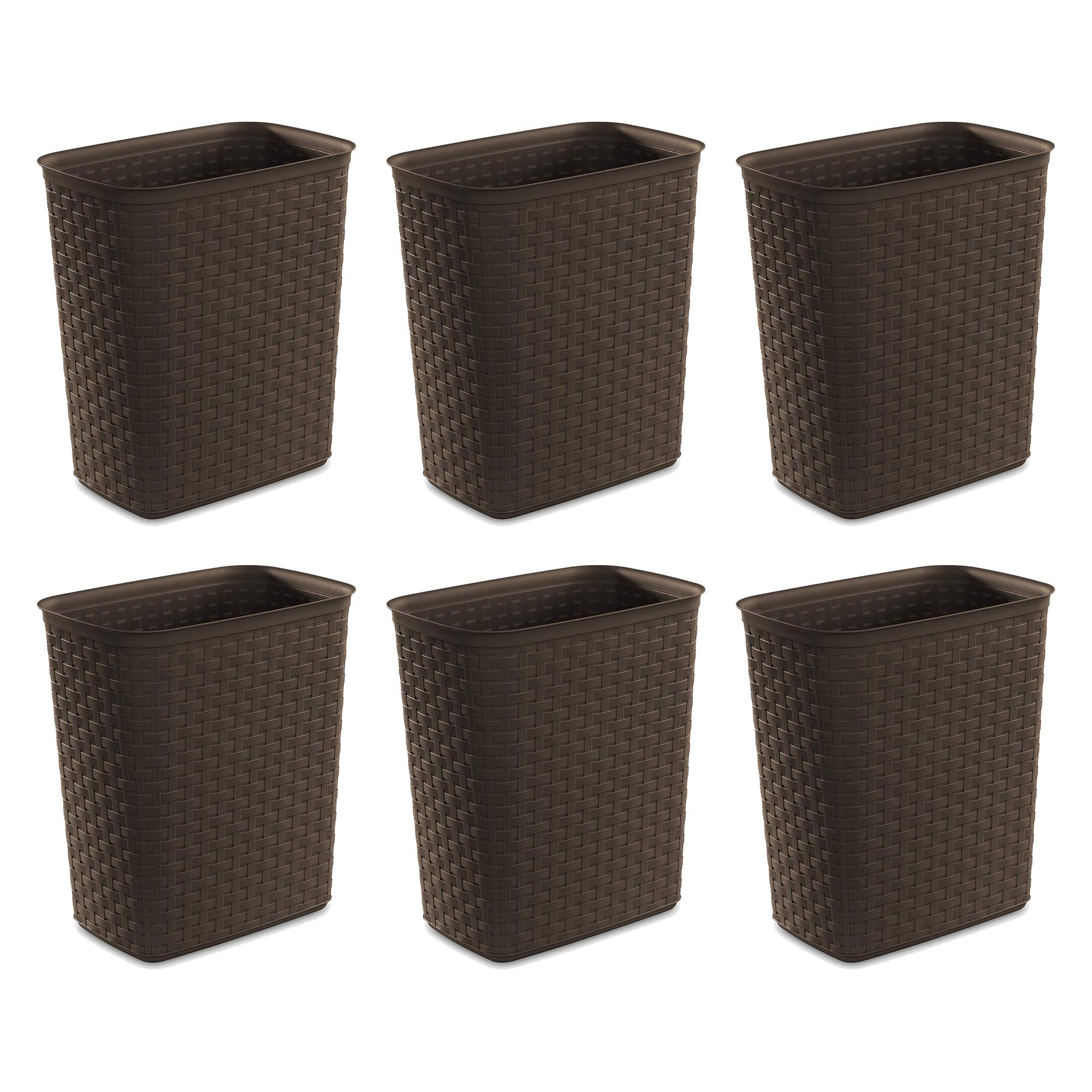 sterilite-weave-5-8-gallon-plastic-wastebasket-6-pack image 1