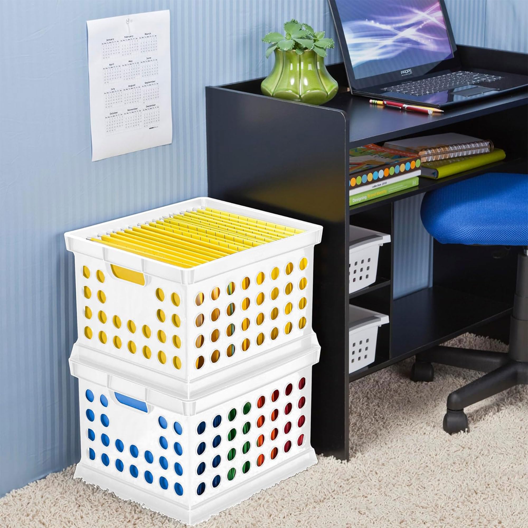 sterilite-storage-crate-with-handles-stackable-plastic-file-bin-white-6-pack image 4