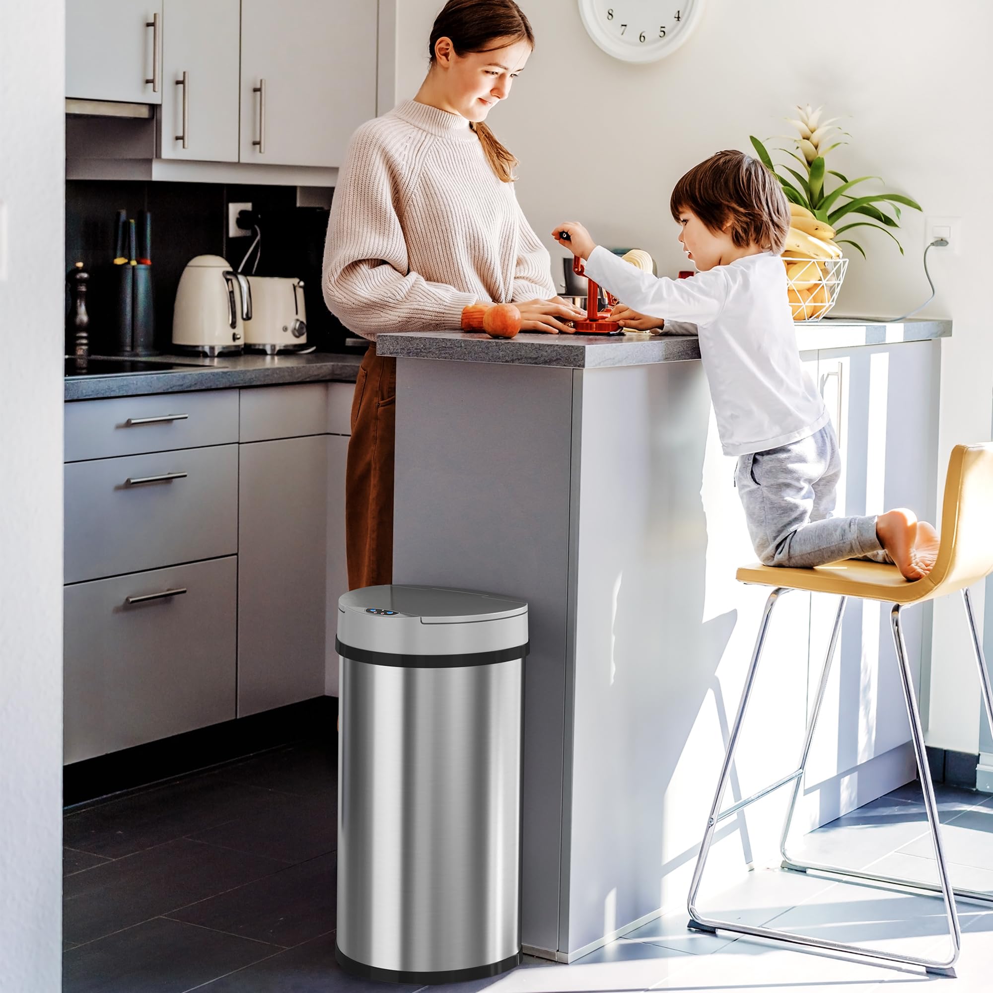 itouchless-13-gallon-semi-round-extra-wide-opening-sensor-touchless-trash-can-wi image 5