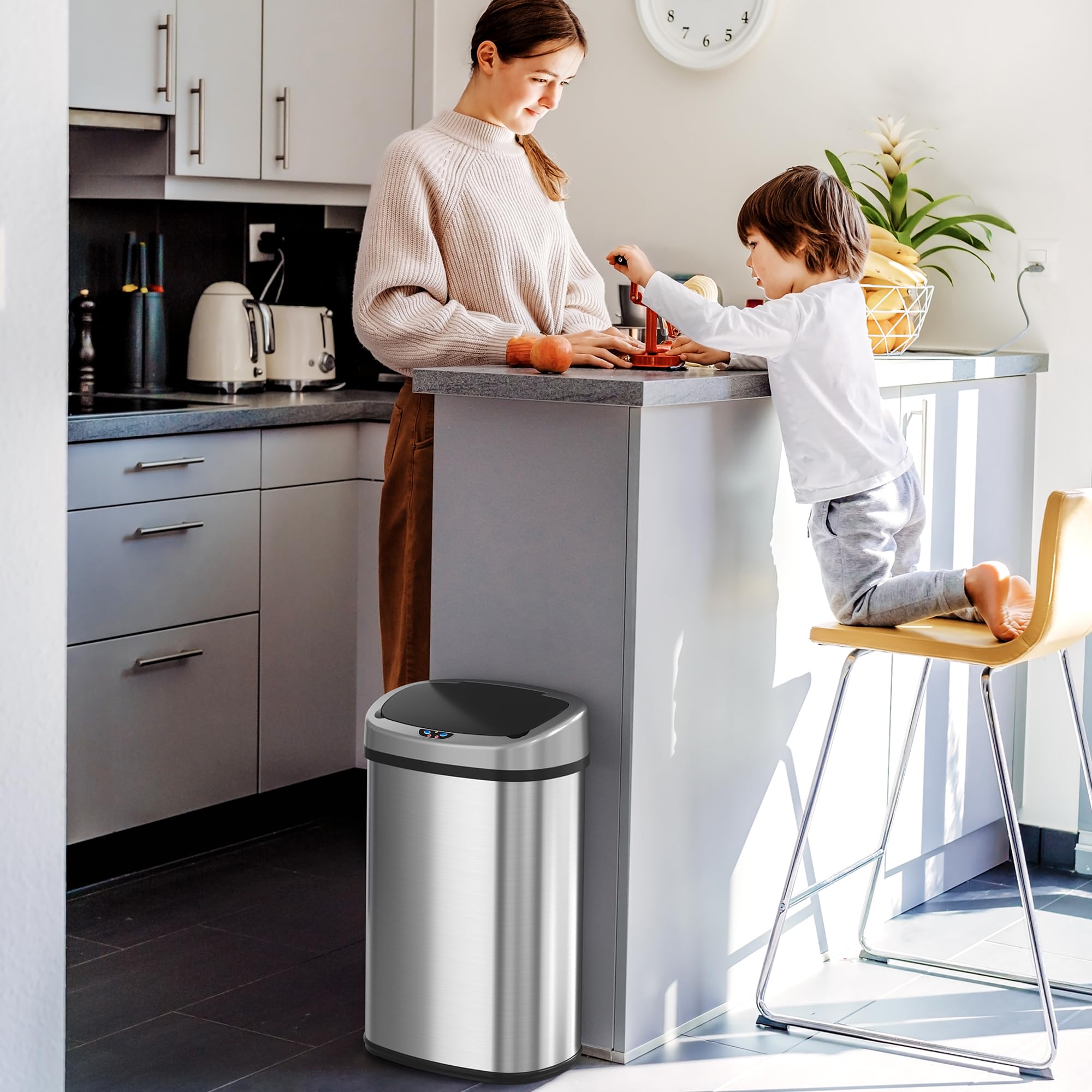 itouchless-sensorcan-13-gallon-touchless-kitchen-trash-can-stainless-steel-oval- image 5