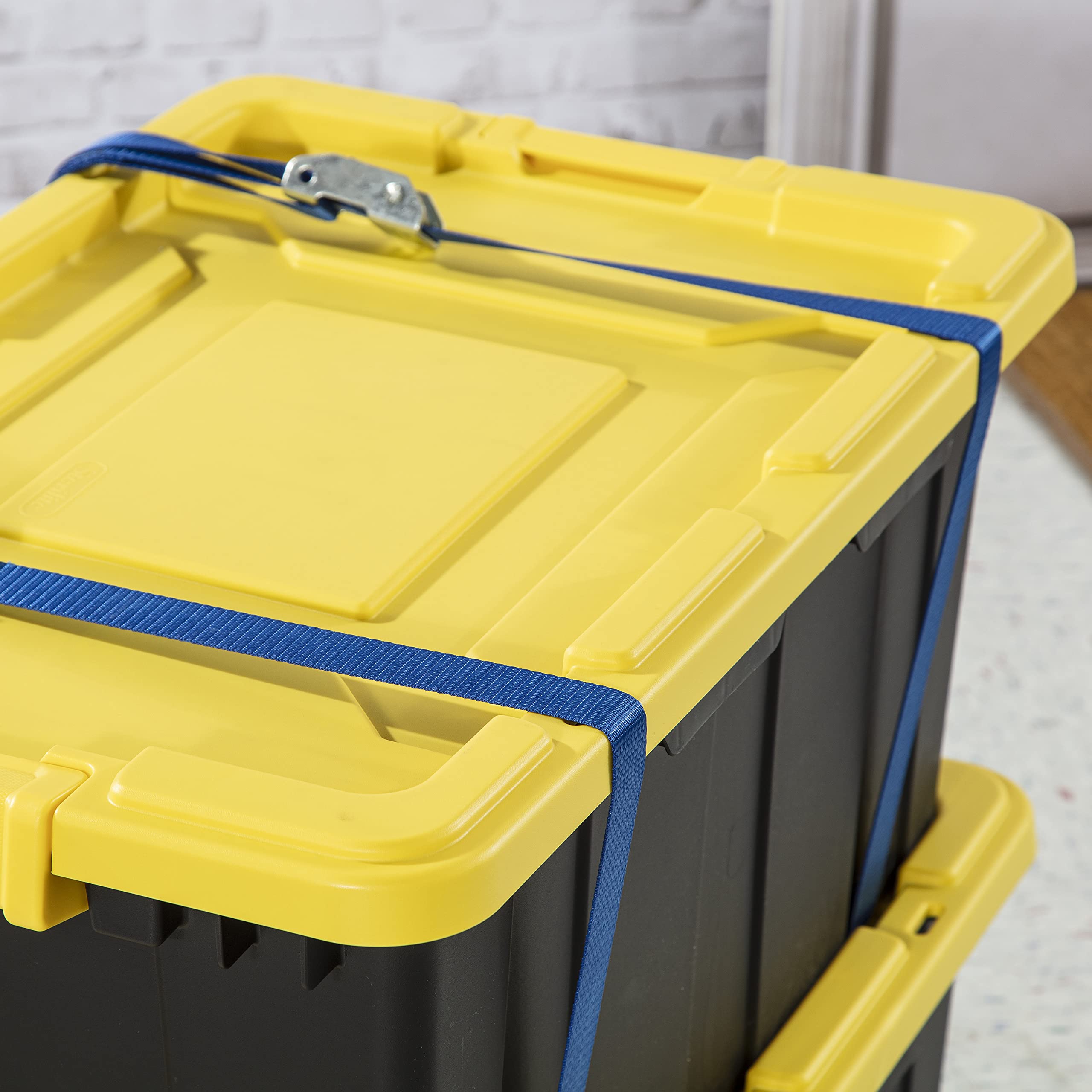 sterilite-15-gallon-industrial-tote-yellow-lily-6-pack-durable-plastic-storage-c image 8