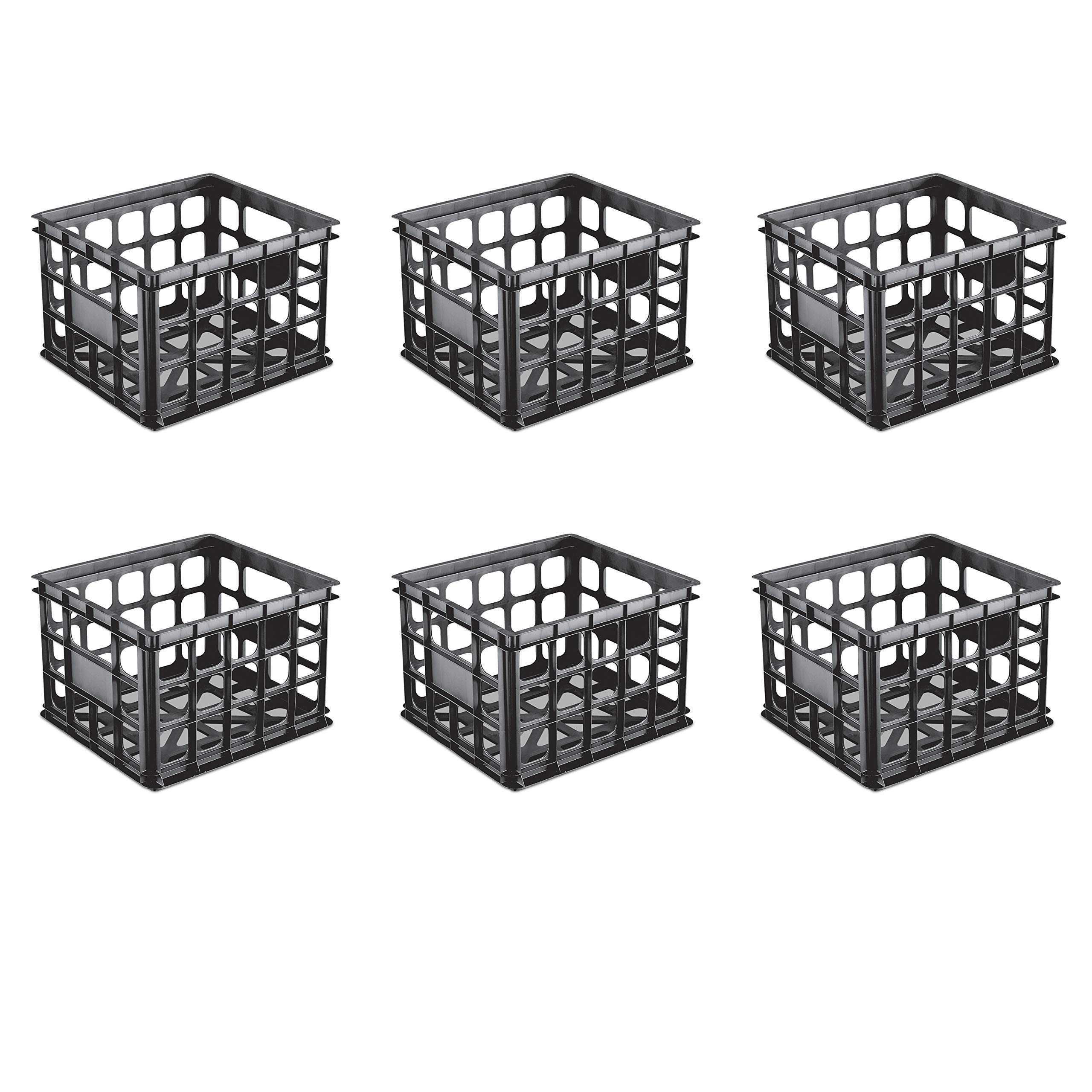 sterilite-storage-crates-6-pack-white-stackable-plastic-open-baskets-with-handle image 5