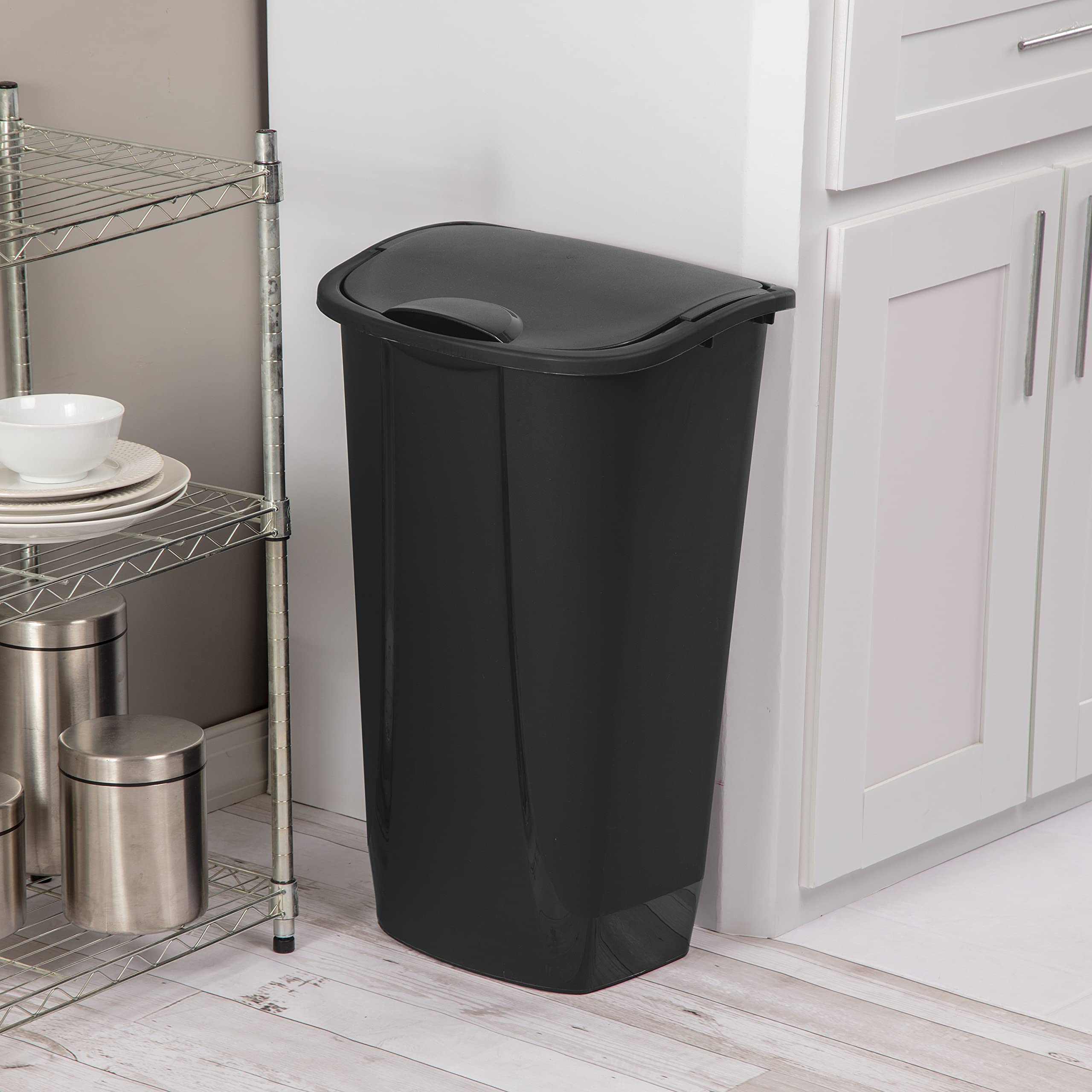 sterilite-11-gallon-swingtop-wastebasket-with-lid-black-6-pack-with-lids-6-lids- image 3