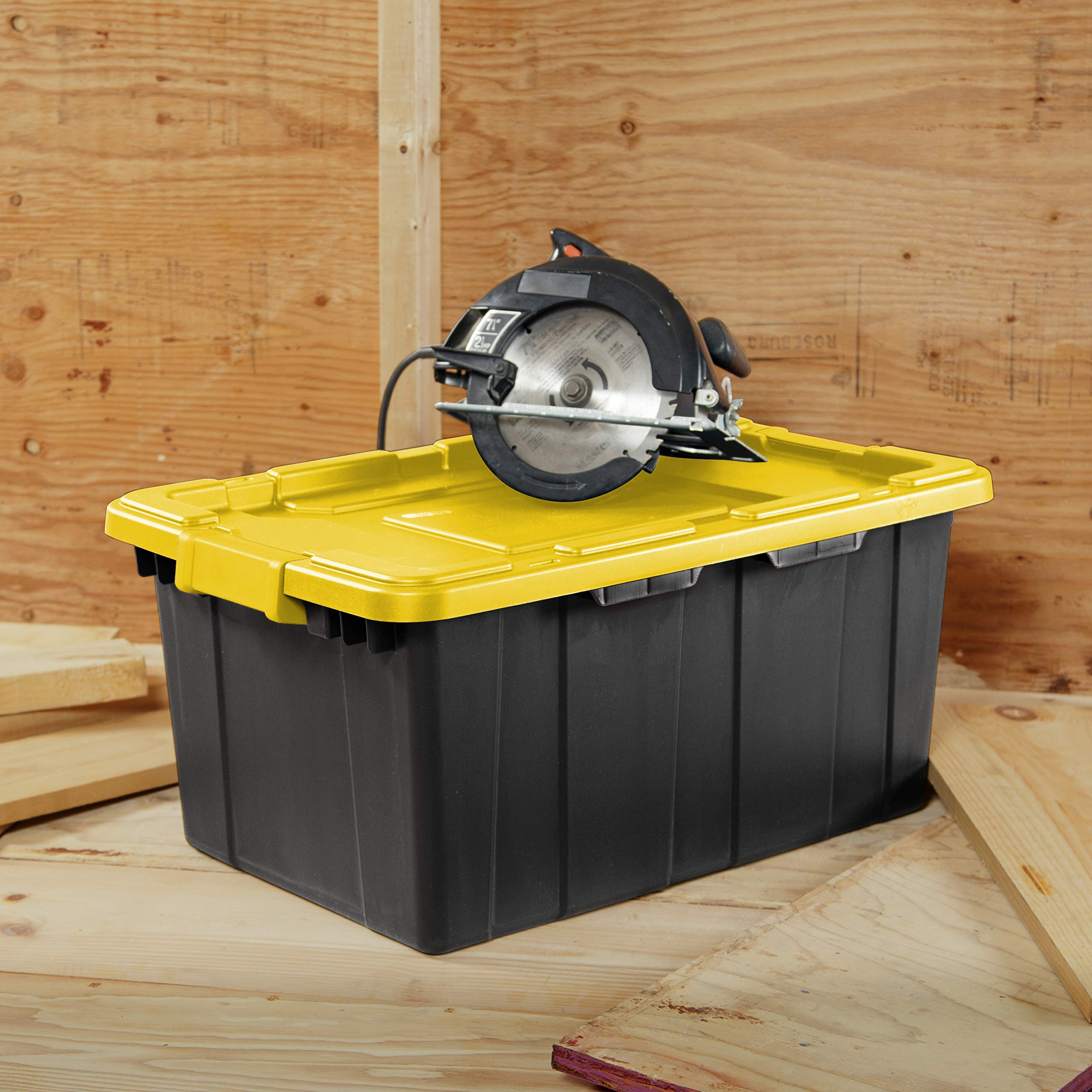 sterilite-15-gallon-industrial-tote-yellow-lily-6-pack-durable-plastic-storage-c image 4