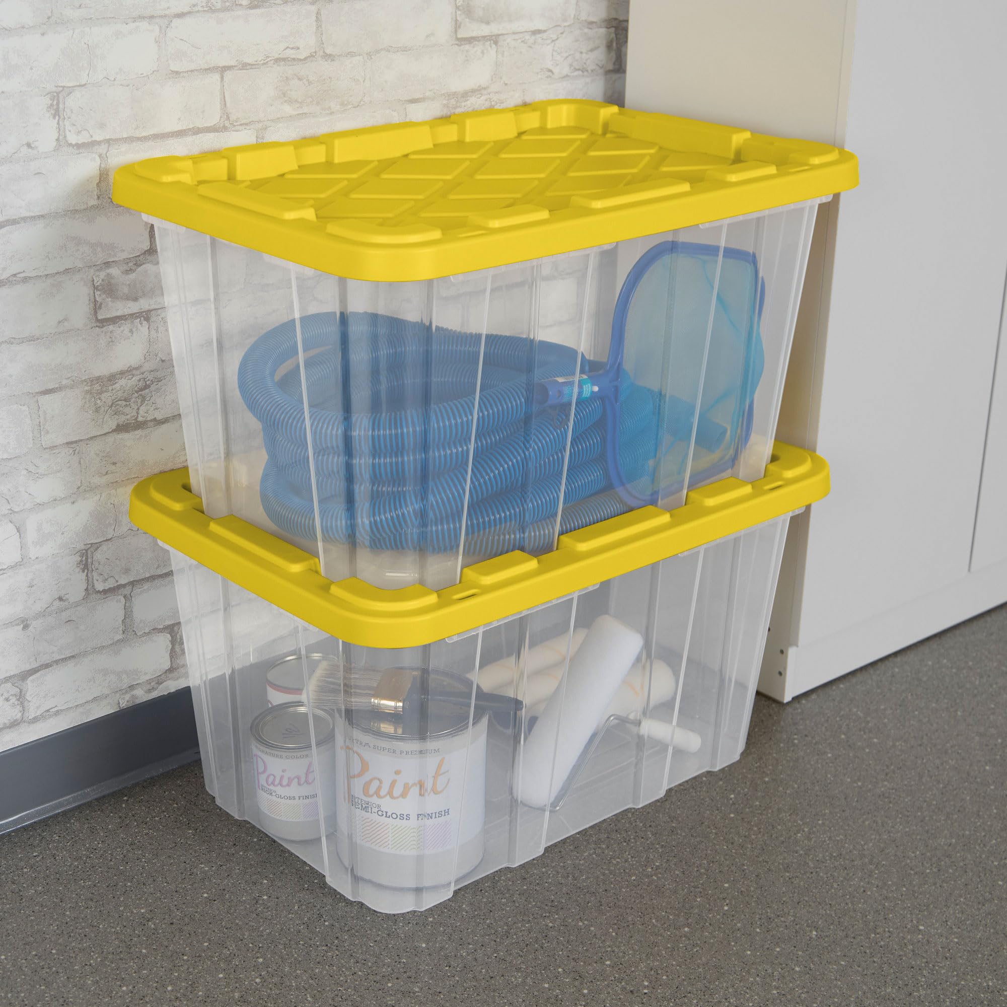 sterilite-27-gallon-industrial-storage-box-with-lids-4-pack-yellow image 6