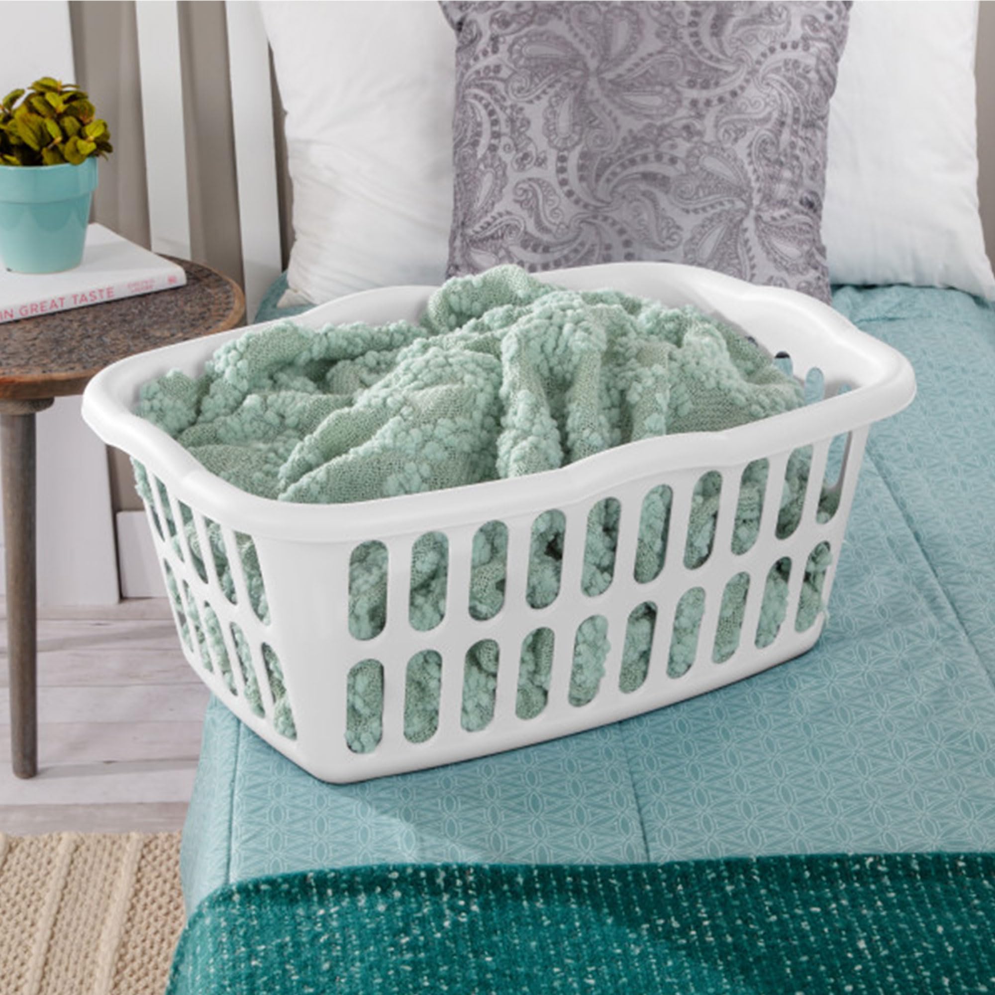 sterilite-12-pack-rectangular-laundry-basket-plastic-clothes-hamper-1-5-bushel-w image 5