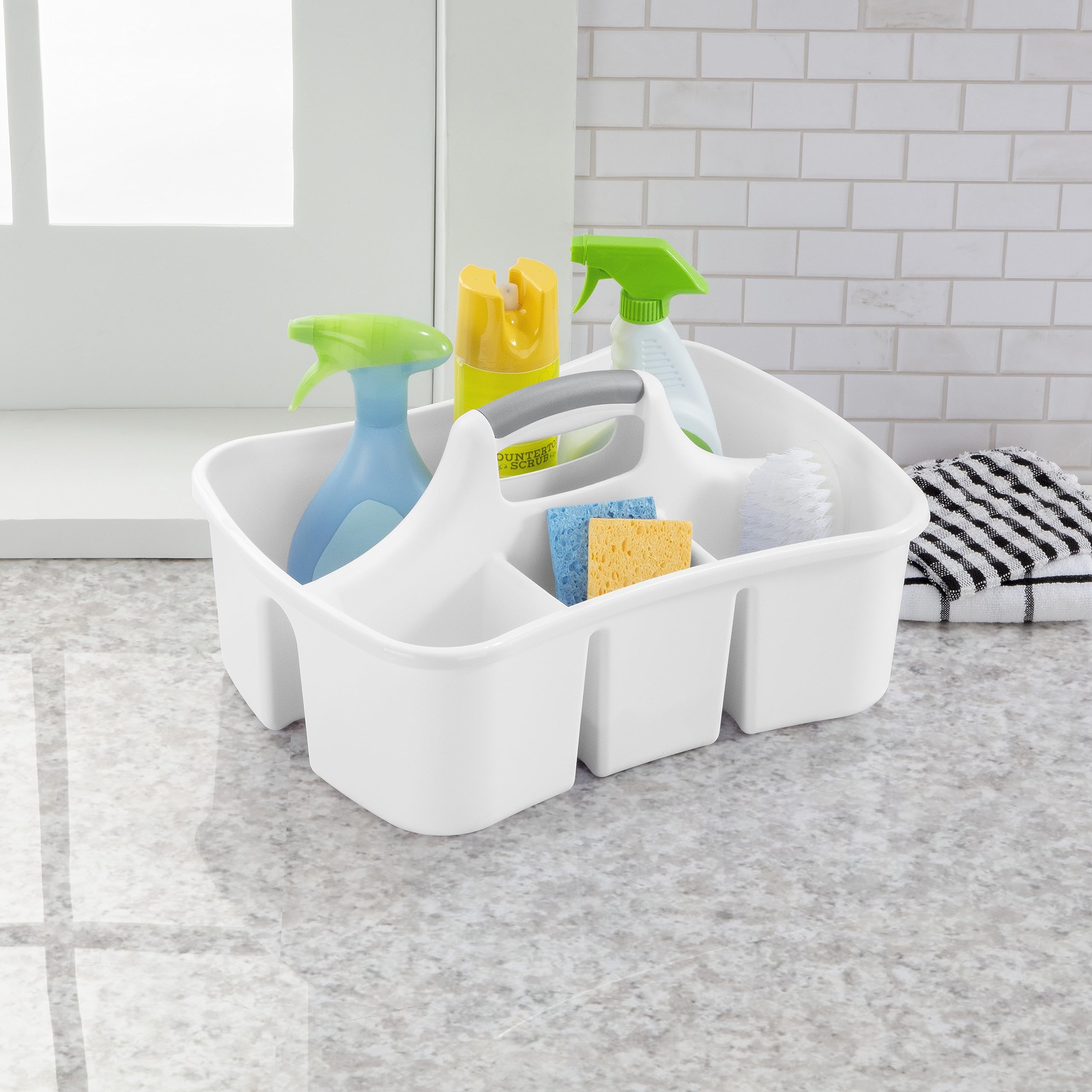 sterilite-divided-ultra-caddy-6-pack-plastic-storage-tote-for-under-sink-bathroo image 4