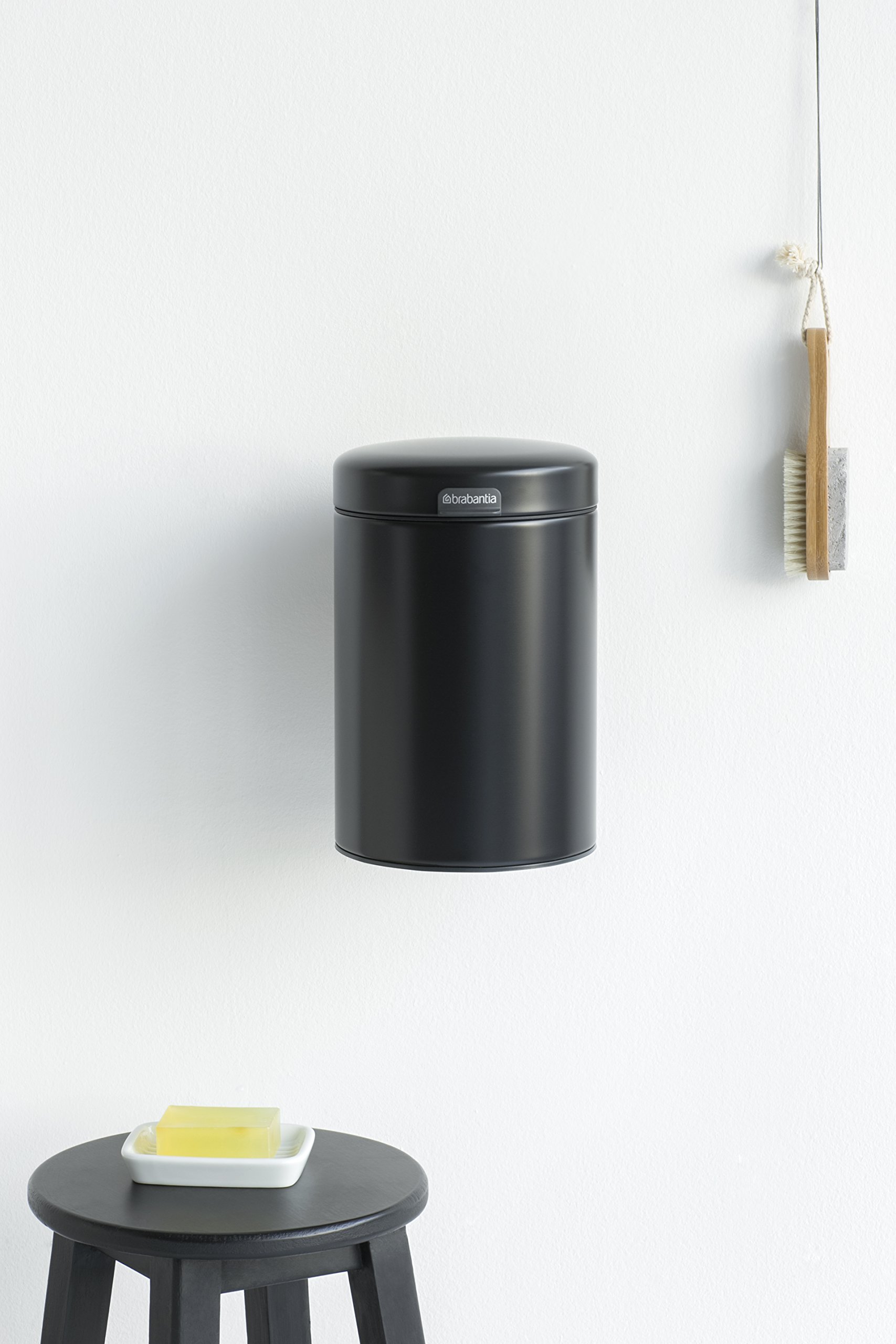 brabantia-newicon-wall-mounted-bin-3-litre-metal-matt-black image 7