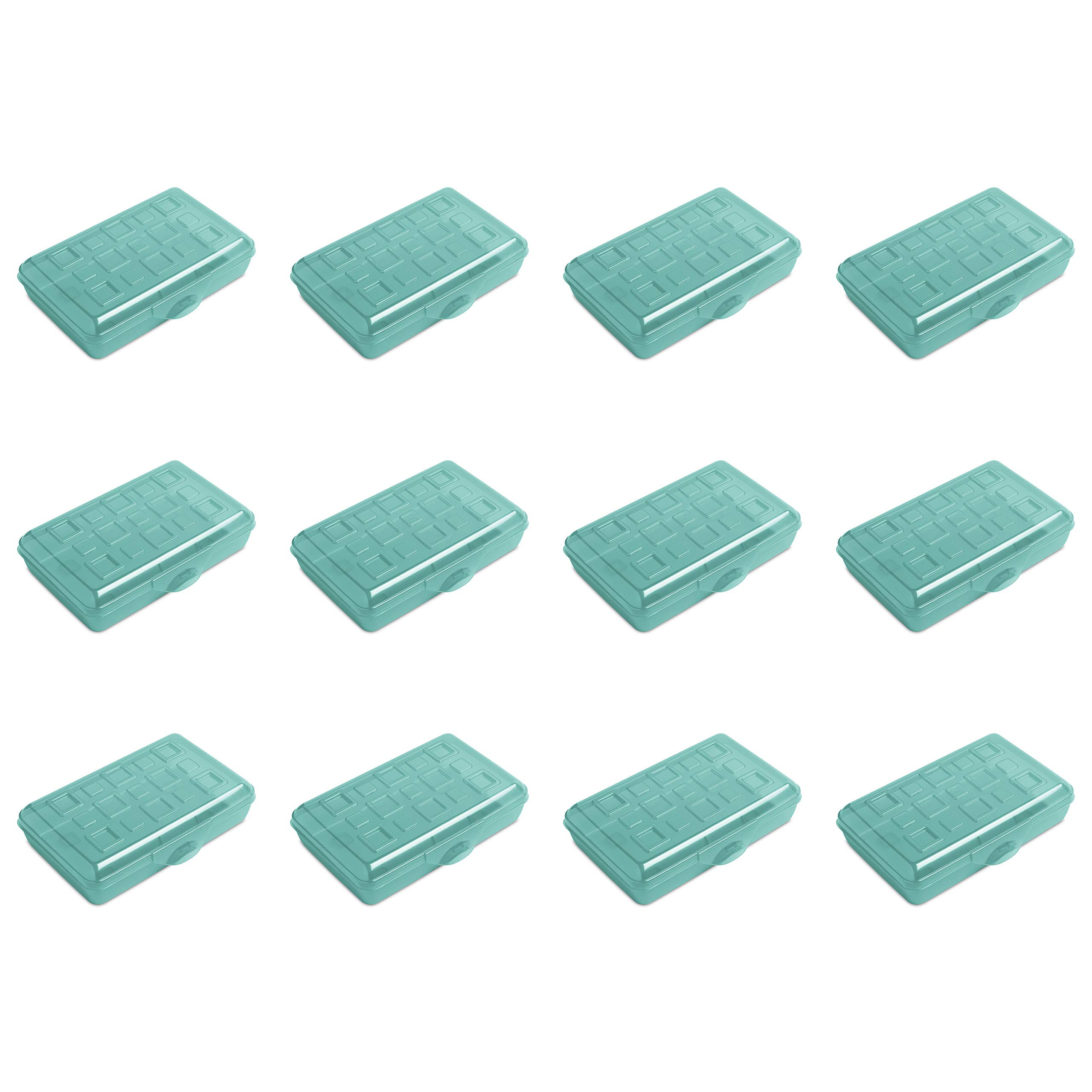 sterilite-17226w12-school-box-12-pack-molokai-blue-tint-compact-pencil-boxes-for image 1