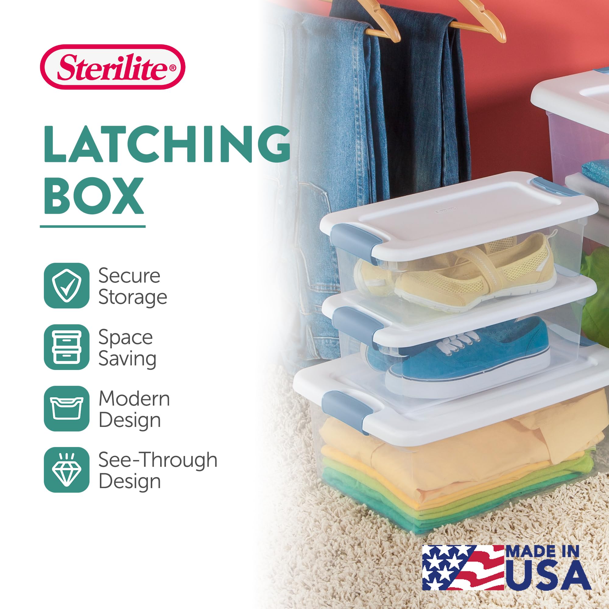 sterilite-36-pack-6-quart-latching-box-with-lids-clear-plastic-storage-bins image 2