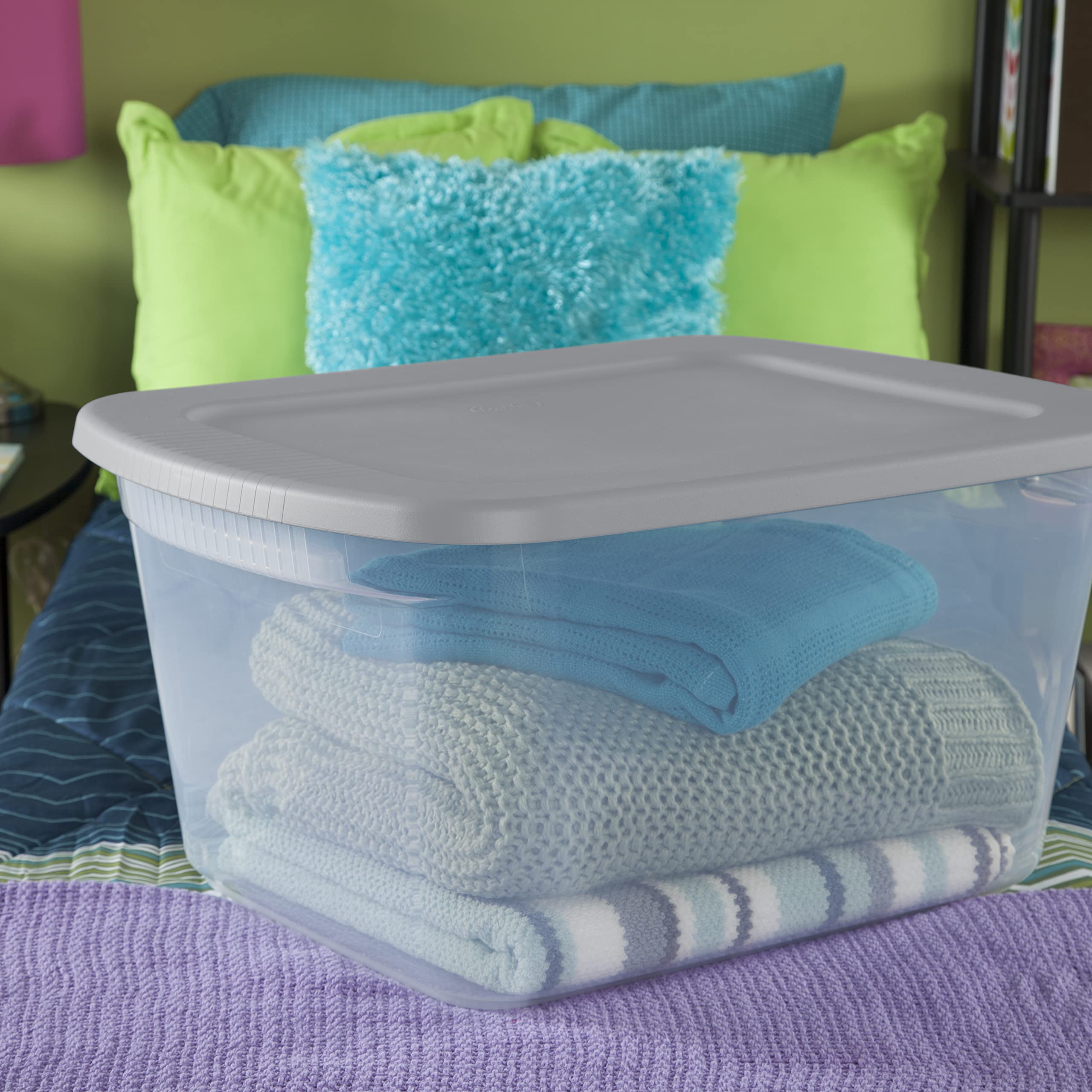 sterilite-60-qt-storage-box-set-with-clear-bases-and-gray-lids-stackable-plastic image 4