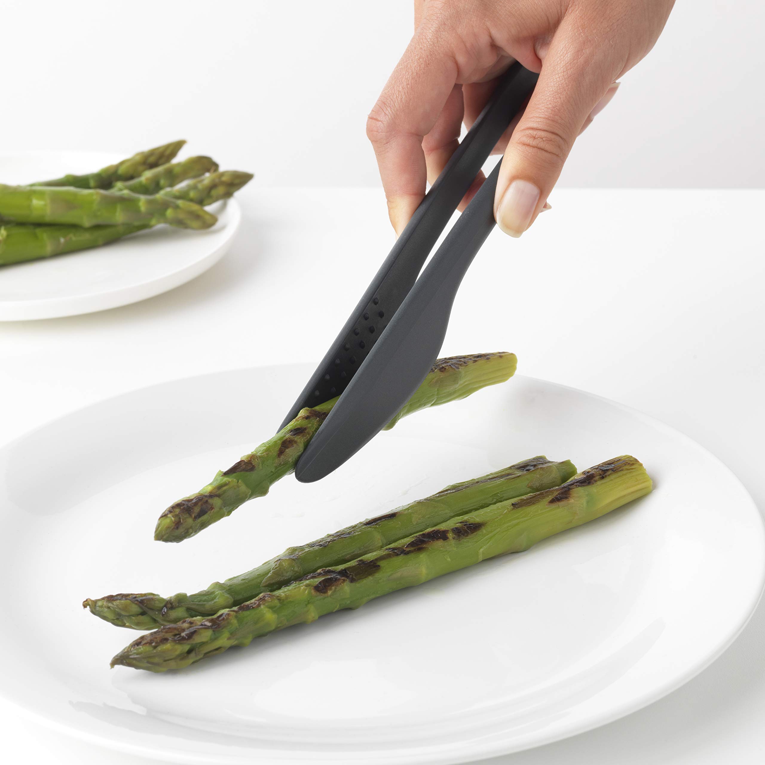 brabantia-tasty-precision-tongs-granite-gray-non-stick-heat-resistant-nylon-serv image 4