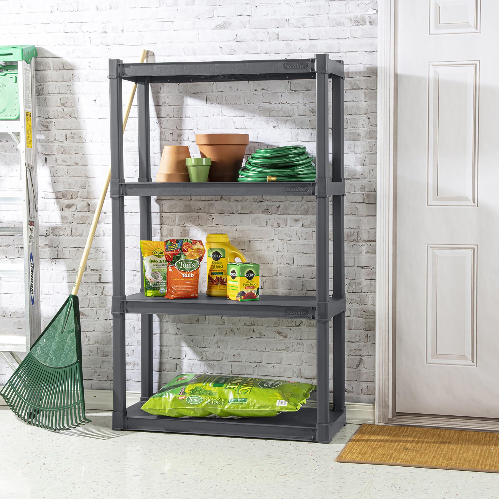 sterilite-4-shelf-unit-heavy-duty-shelving-white image 5