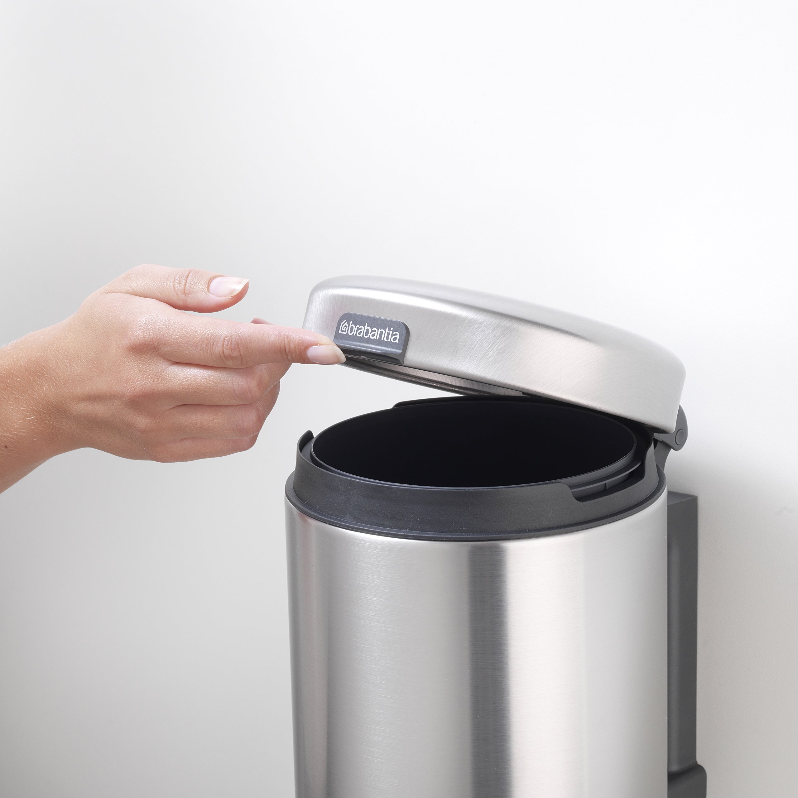 brabantia-newicon-wall-mounted-bin-3-litre-metal-matt-steel image 3