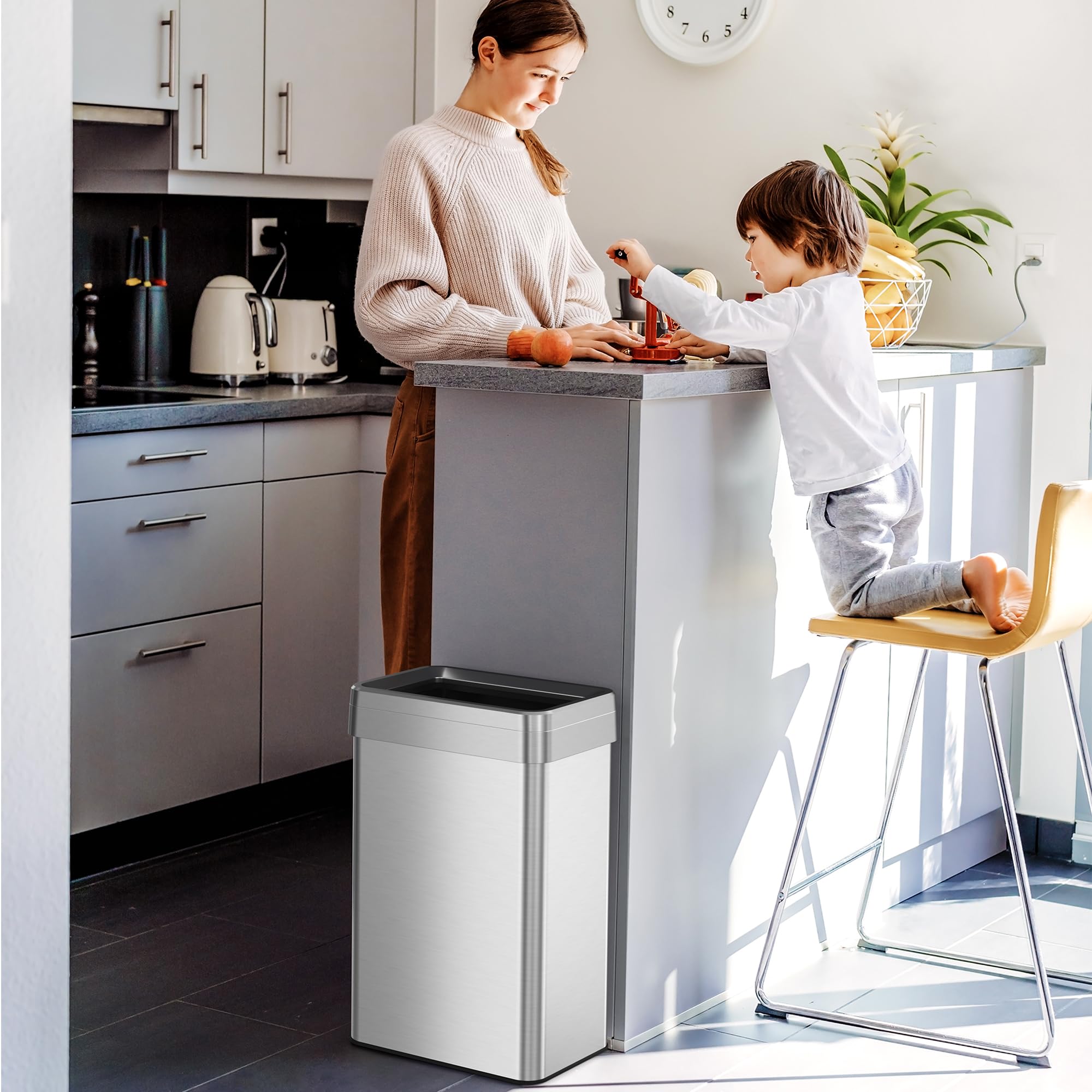 itouchless-16-gallon-open-top-kitchen-trash-can-recycling-bin-with-dual-odor-fil image 5