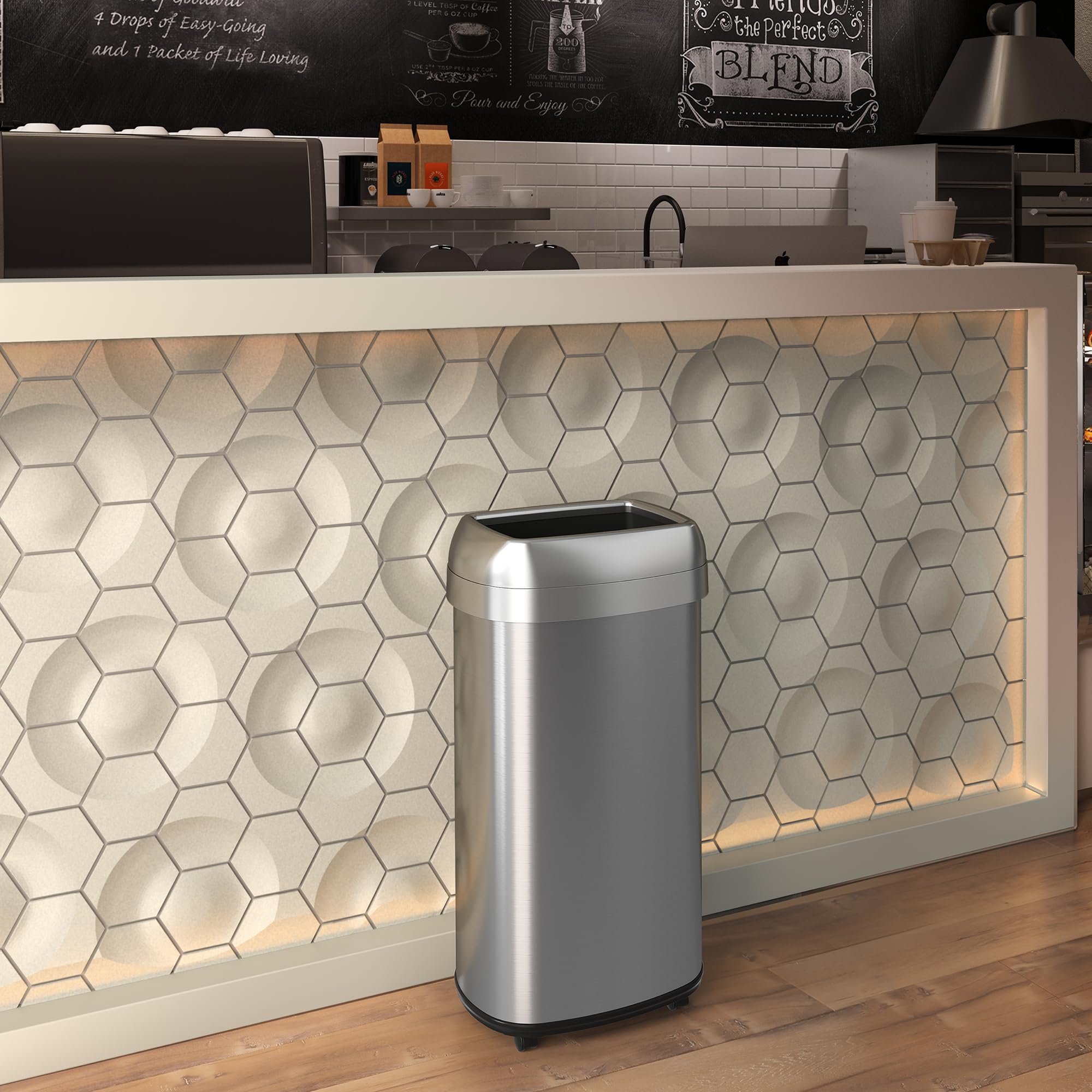 itouchless-16-gallon-open-top-kitchen-trash-can-recycling-bin-with-wheels-and-du image 4