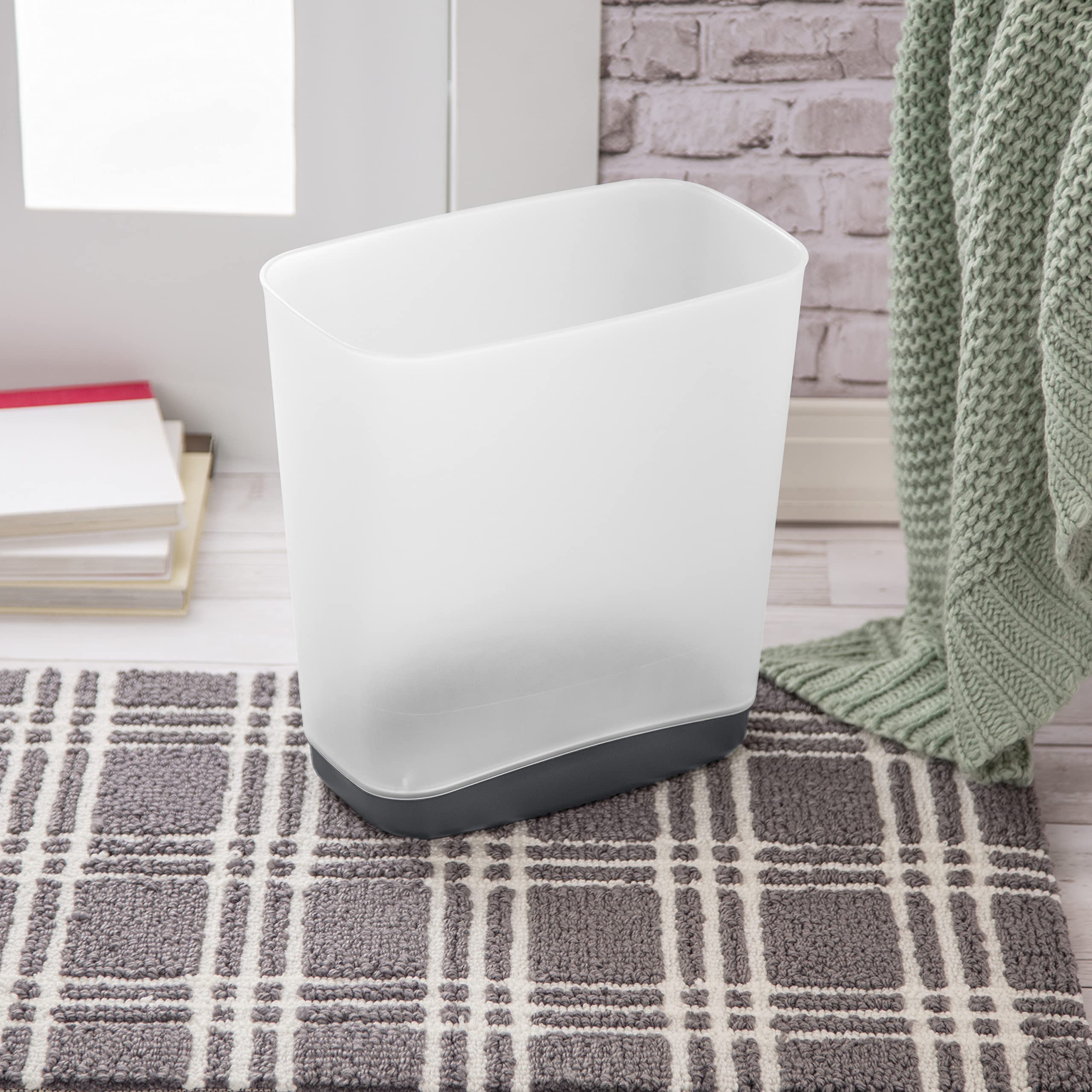 sterilite-3-3-gallon-slim-wastebasket-clear-with-gray-base image 5