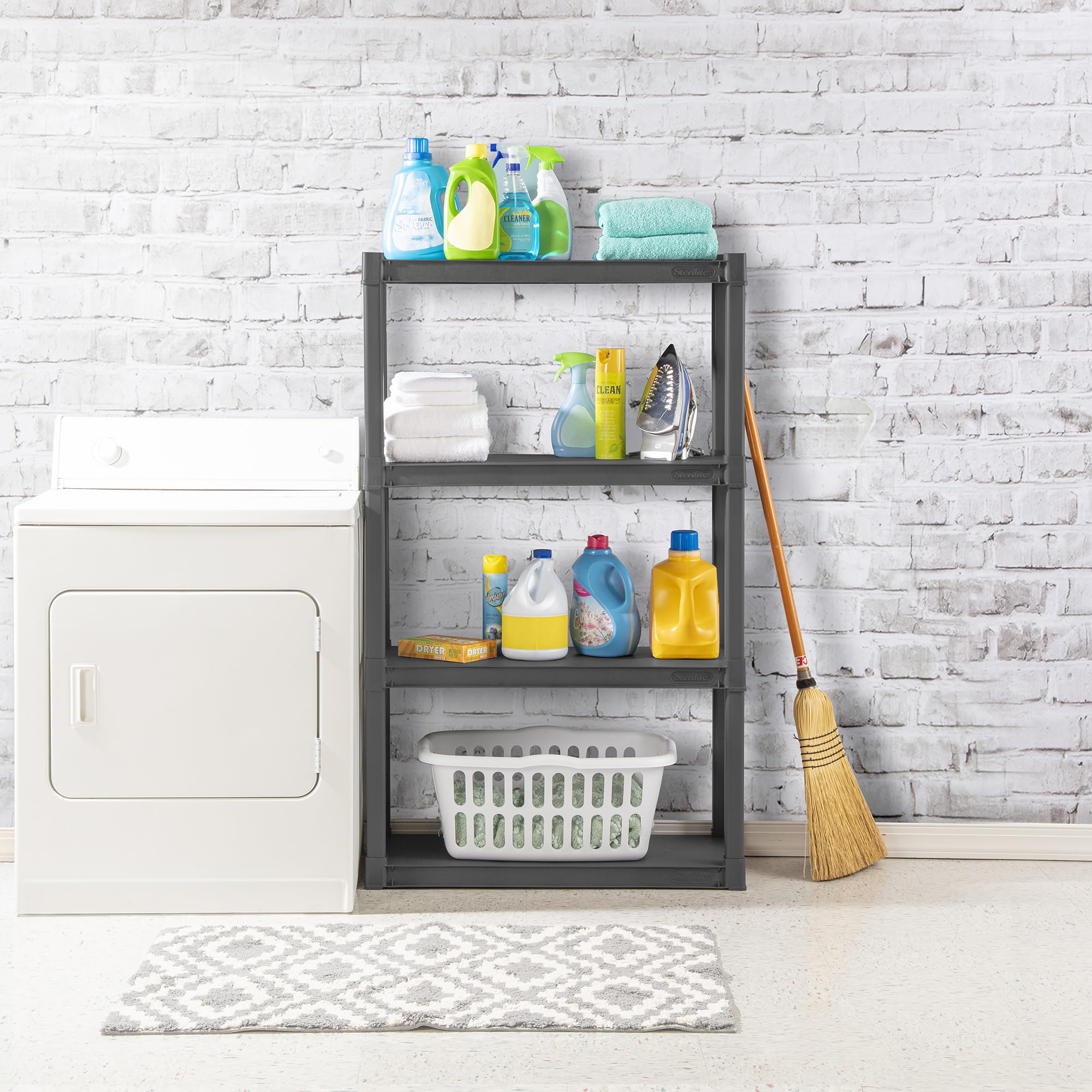 sterilite-4-shelf-unit-heavy-duty-shelving-white image 6