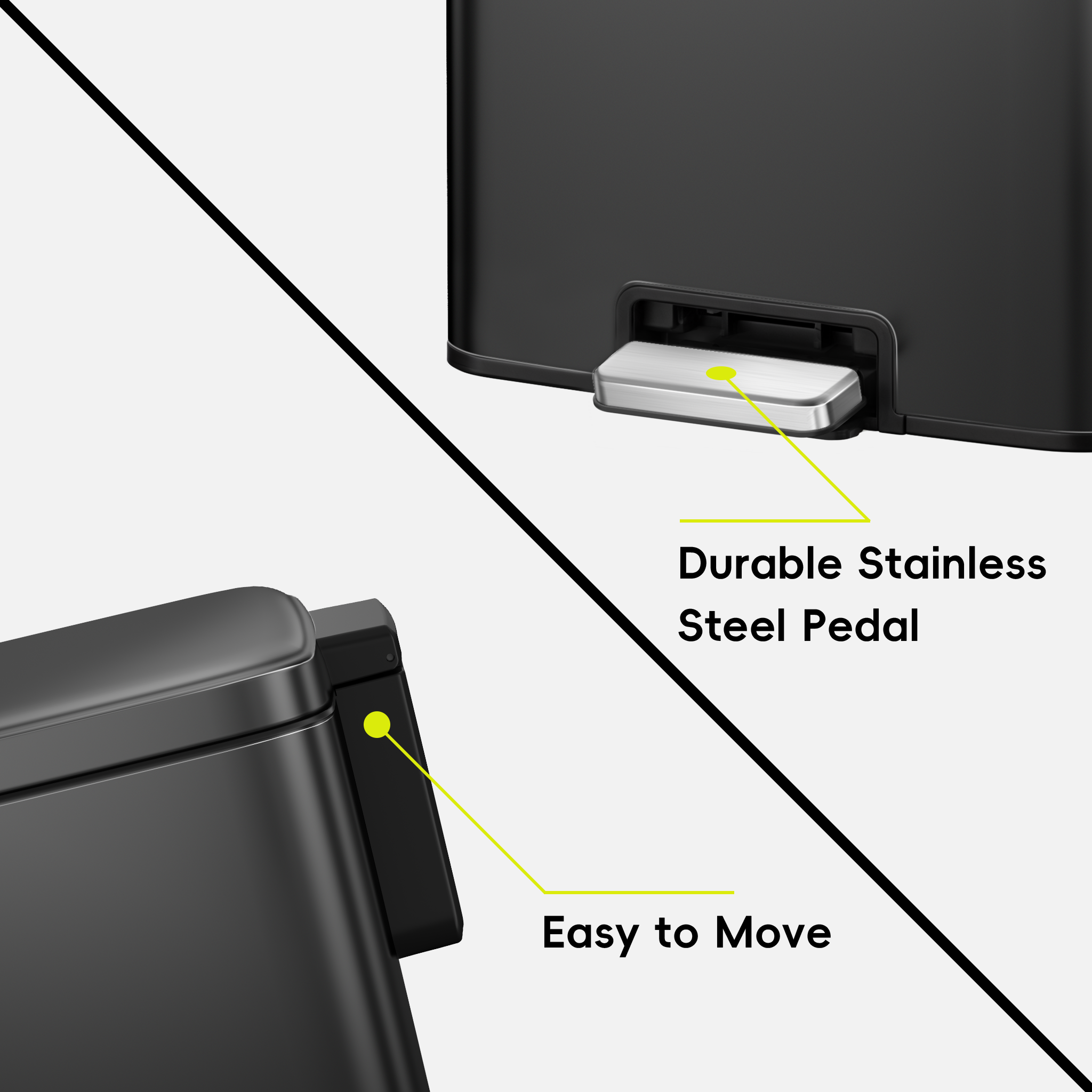 eko-maxwell-step-on-13-2-gallon-50l-matte-black-steel-trash-can-with-silent-soft image 8